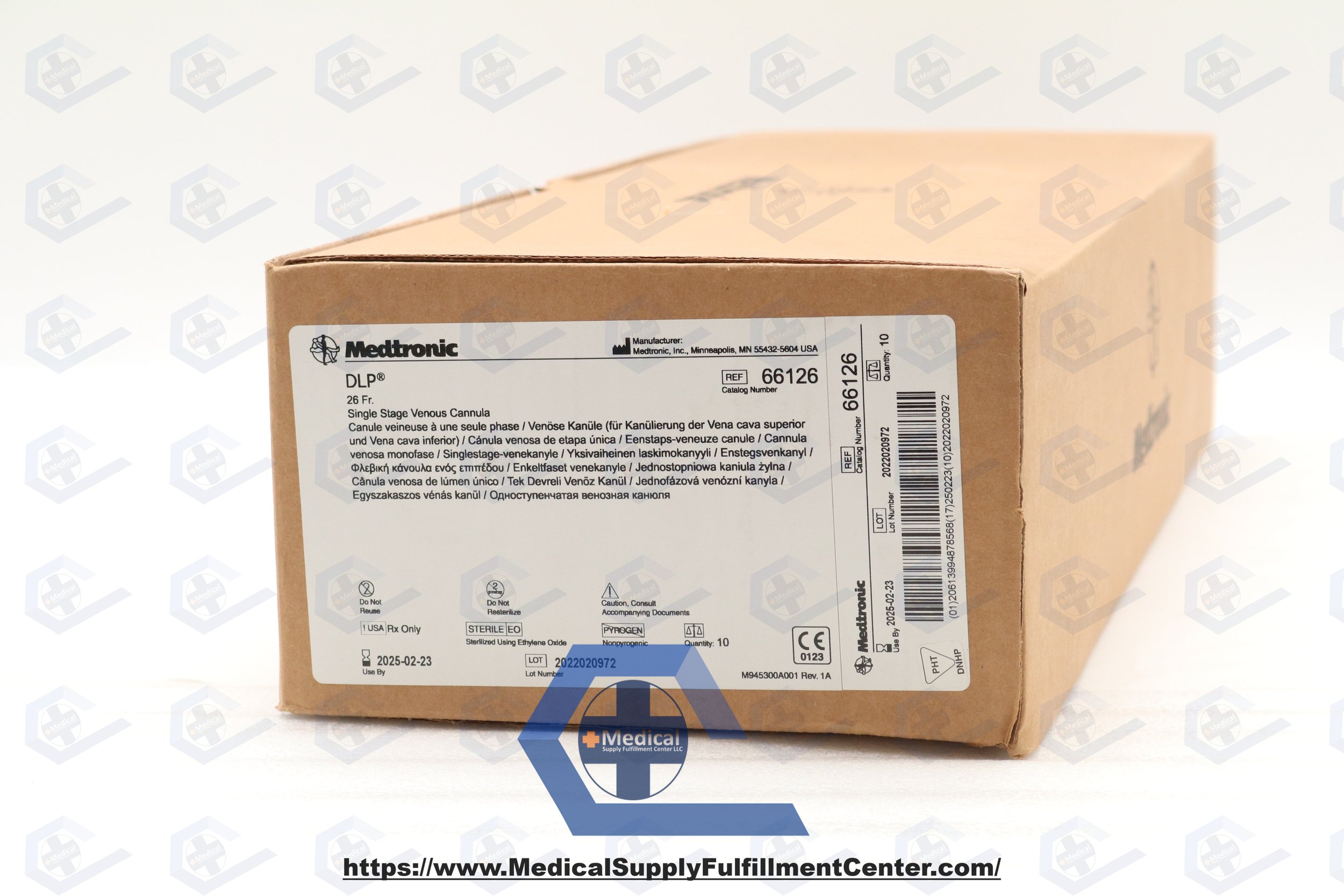 Medtronic | 66126 | EXPIRED | BOX OF 10 | DLP Single Stage Venous Cannula, Straight 26F