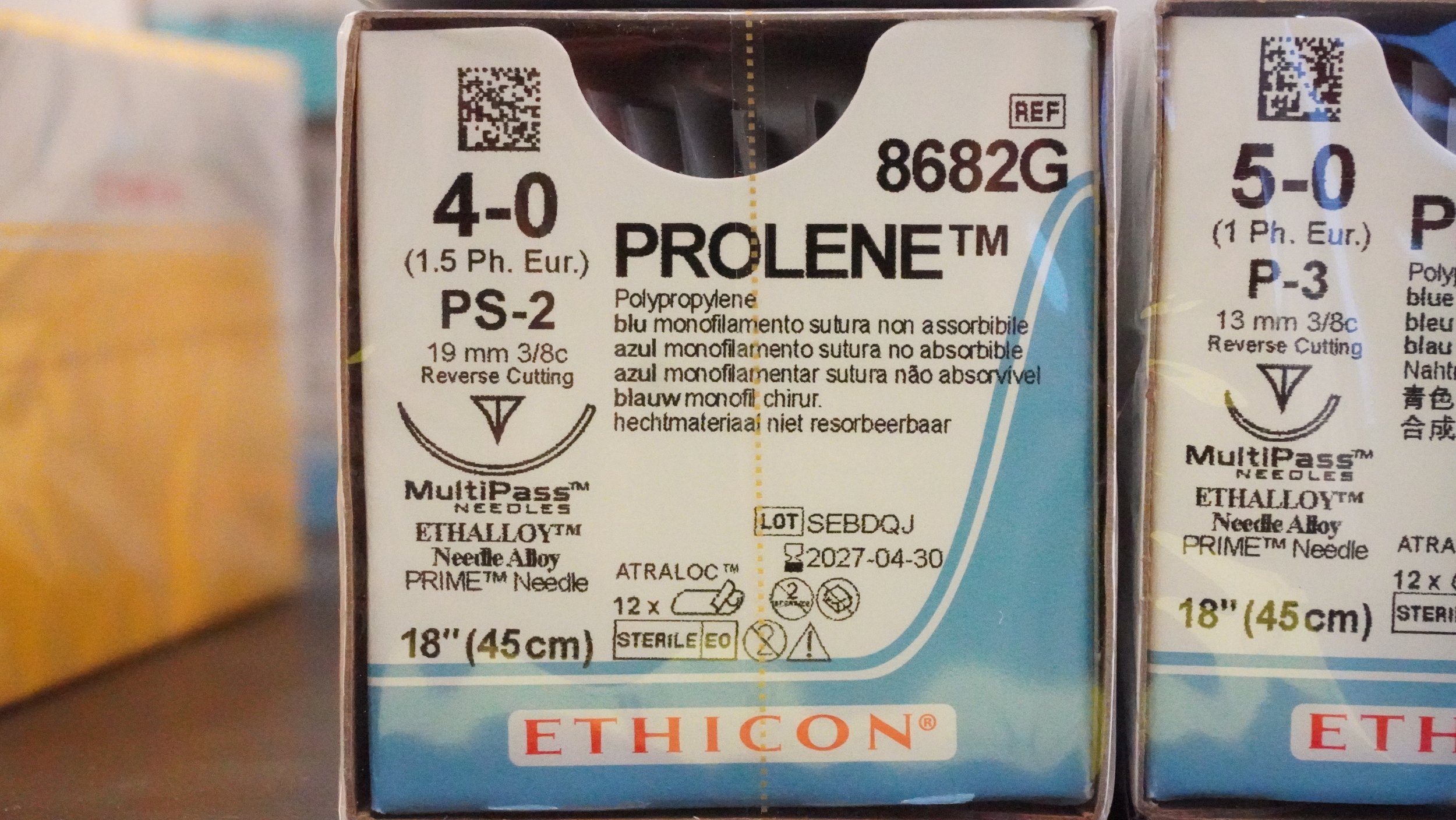 ETHICON | 8682G | BOX OF 12 | PROLENE Polypropylene Blue Monofilament  4-0 18"