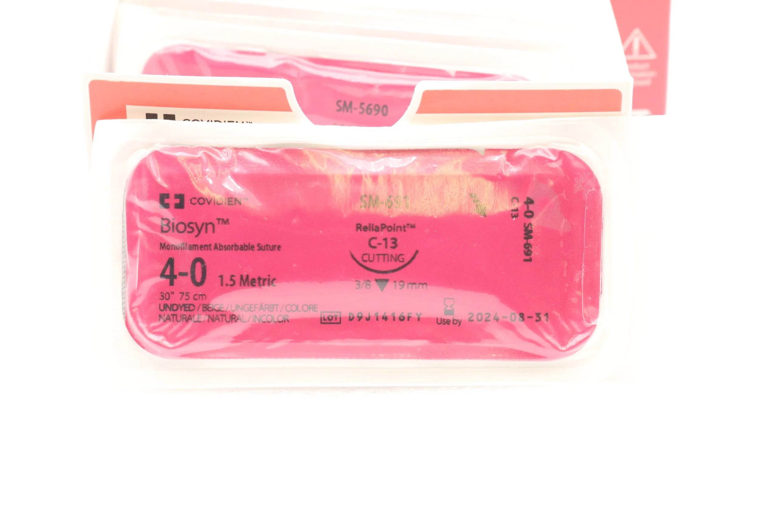 COVIDIEN | SM-691 | EXPIRED | EACHES | Biosyn Monofilament Absorbable Suture 3-0 2 Metric 30" 75cm UNDYED