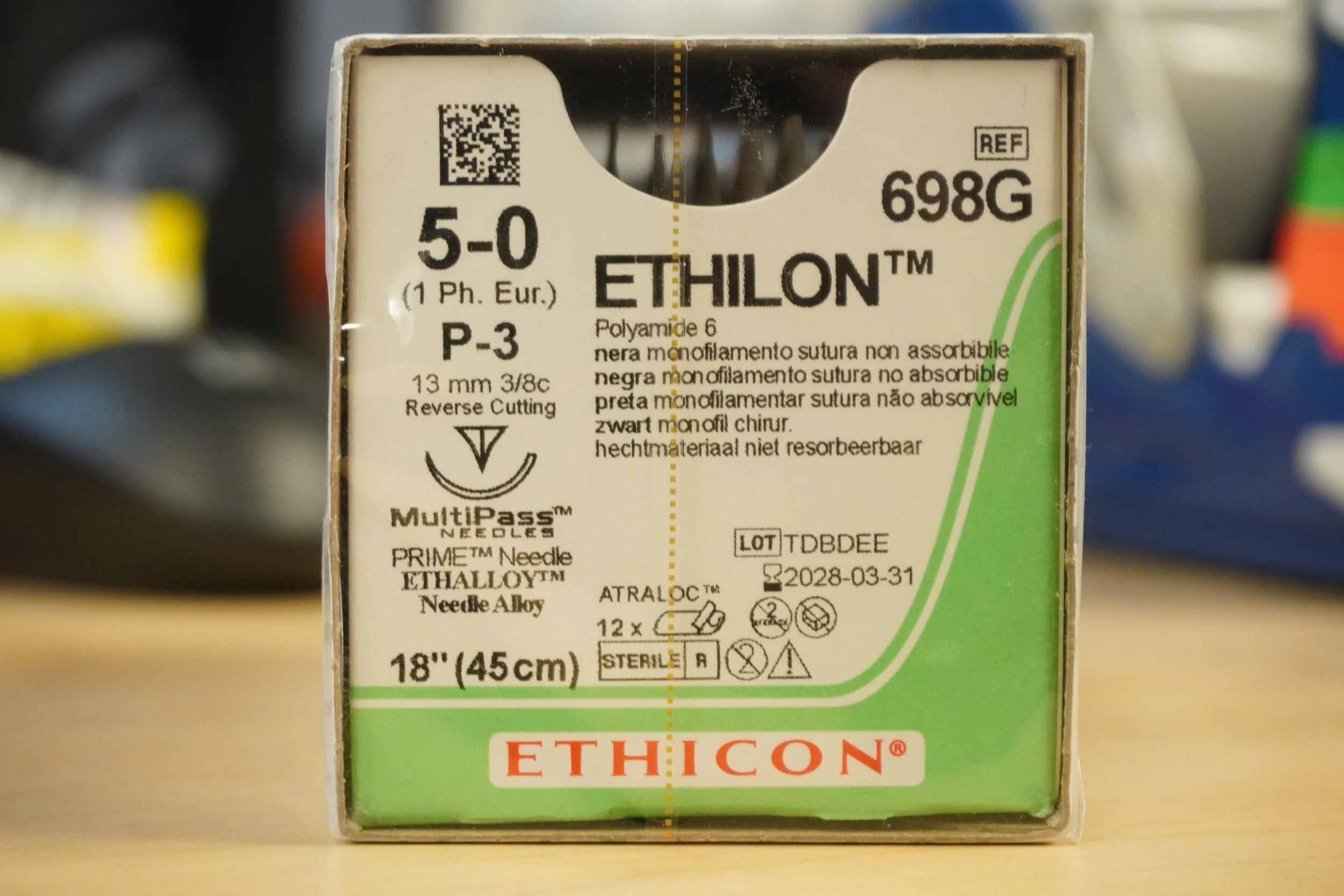 ETHICON | 698G | Pack of 12 | ETHILON Polyamide 6 5-0 18"