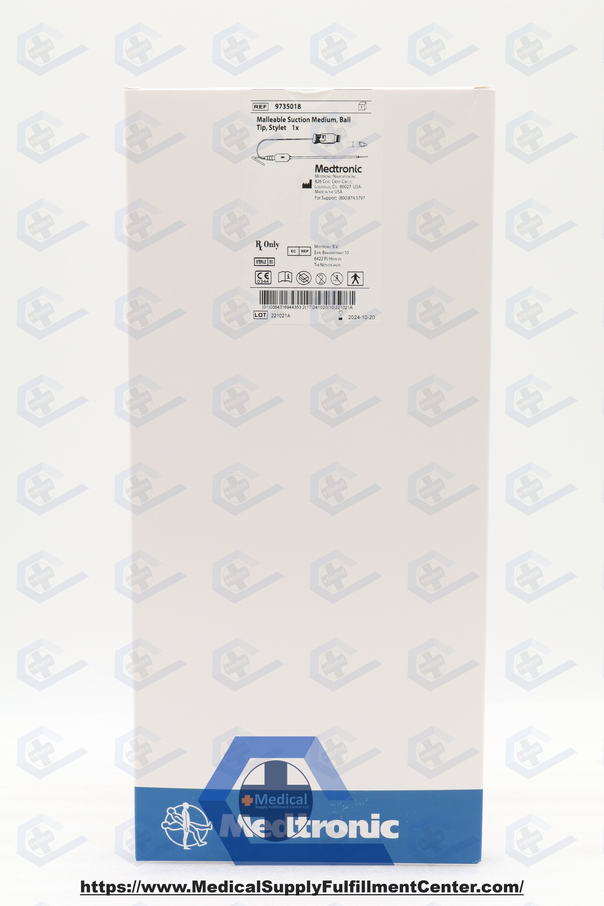 MEDTRONIC | 9735018 | EXPIRED | EACHES | Malleable Suction, Medium, 16.5 cm Length, Ball Tip, Single-Use, For Fusion ENT Navigation System, Standard Suction Design with Built-in EM Tracker