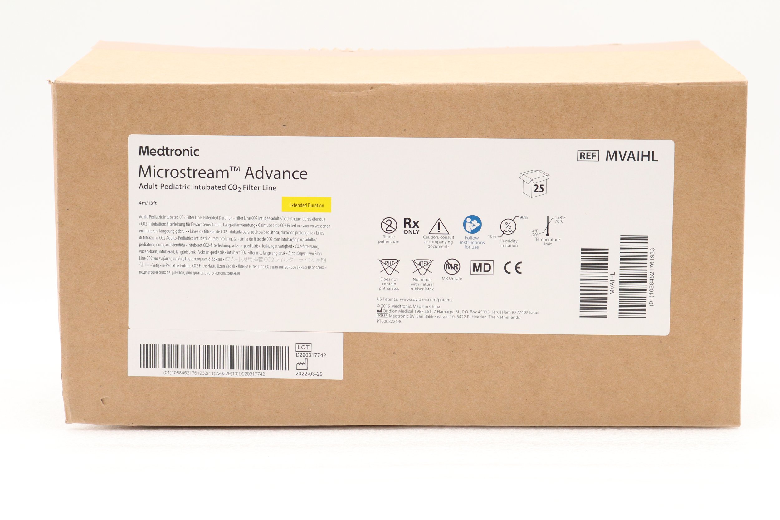 Medtronic | MVAIHL | NO-DATE | BOX OF 25 | Filter Line, Intubated, Long Term, Adult/Pediatric, Long