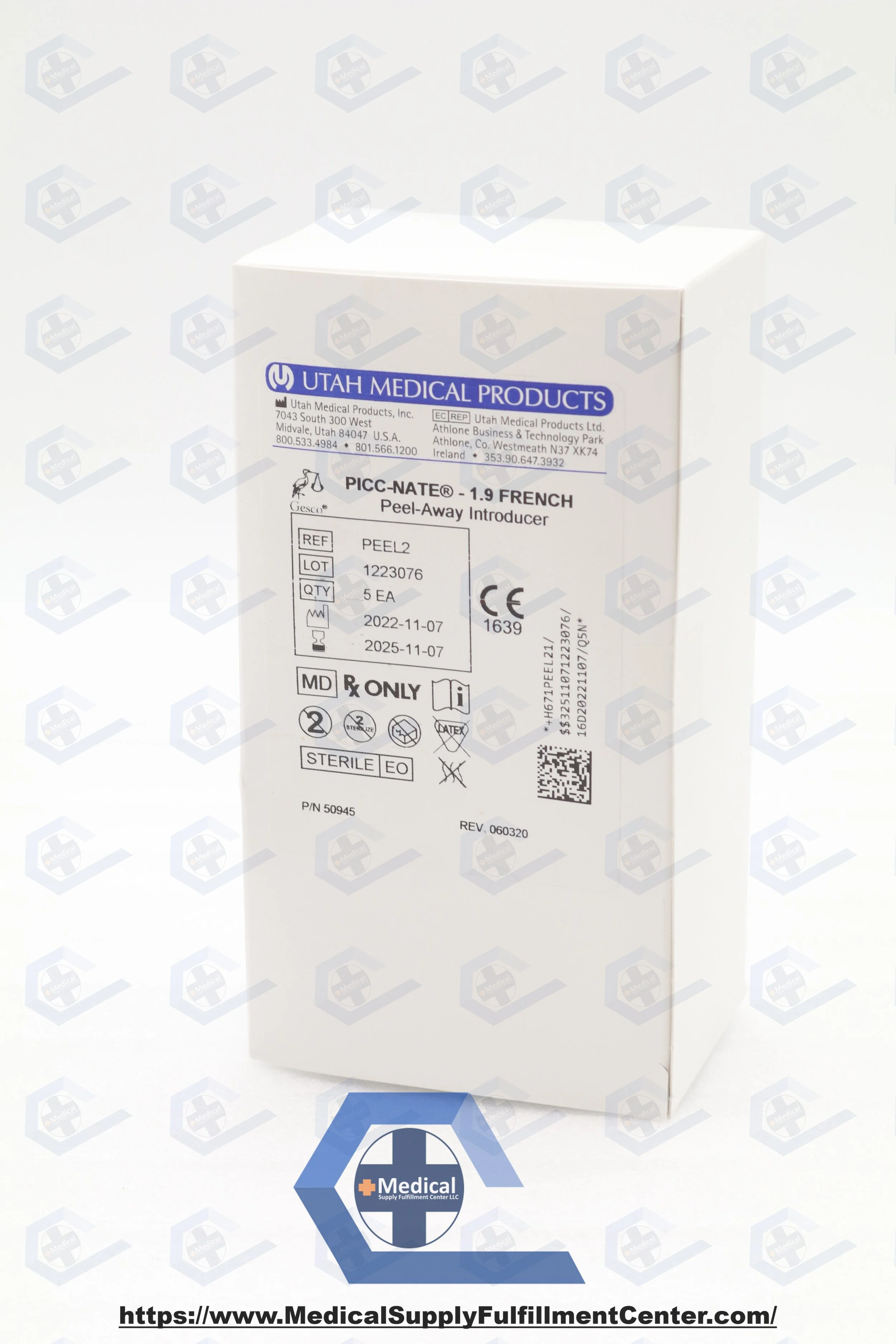 Utah Medical | PEEL2 | IN-DATE | BOX OF 5 | Peel-Away Sheath Introducers - Peel-Away Introducer, 1.9 F