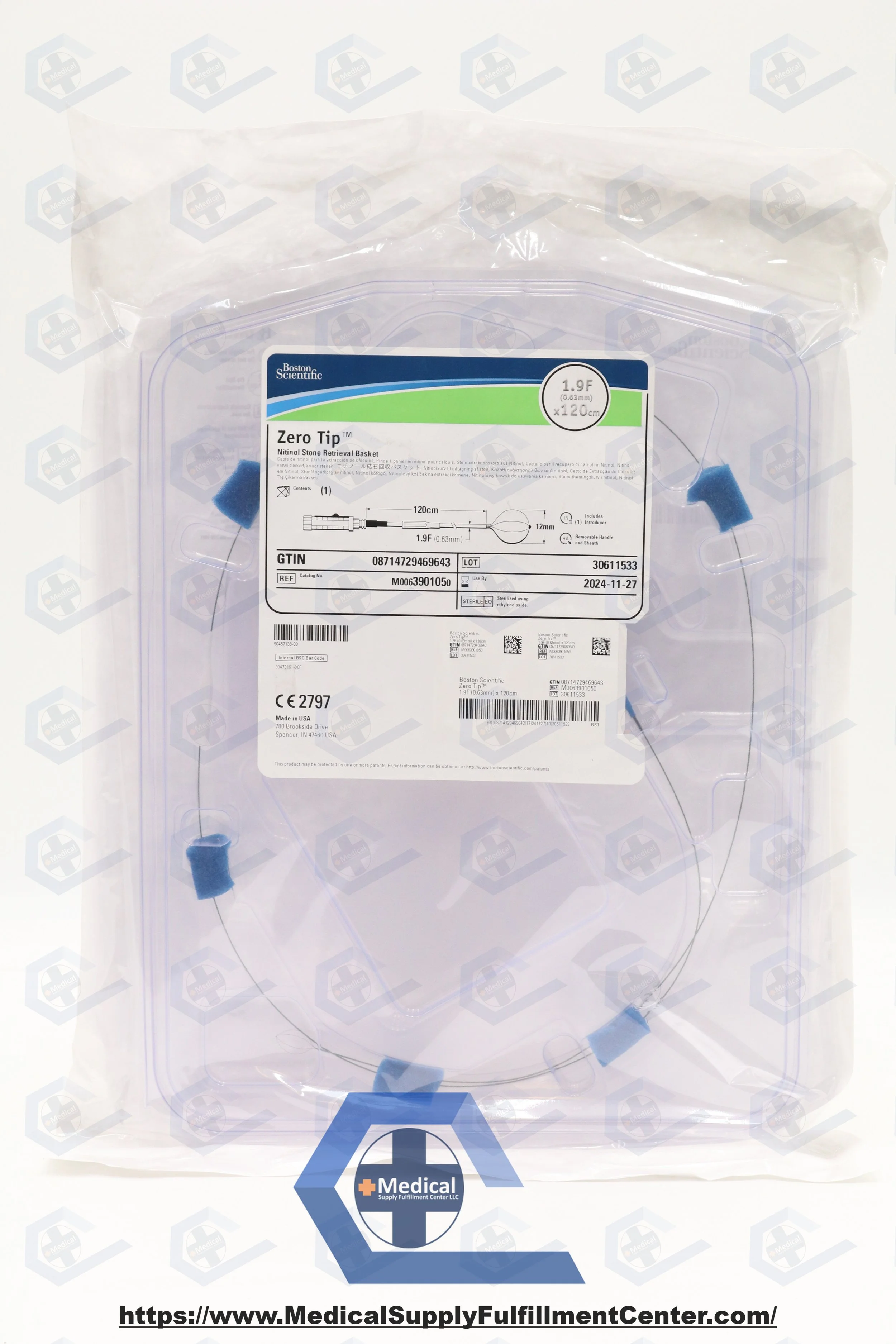 Boston Scientific | 390105 | Expired | Eaches | Boston Scientific GOVT BASKET RETRIEVAL *DS* NITINOL 1.9FRX120CM ZERO TIP