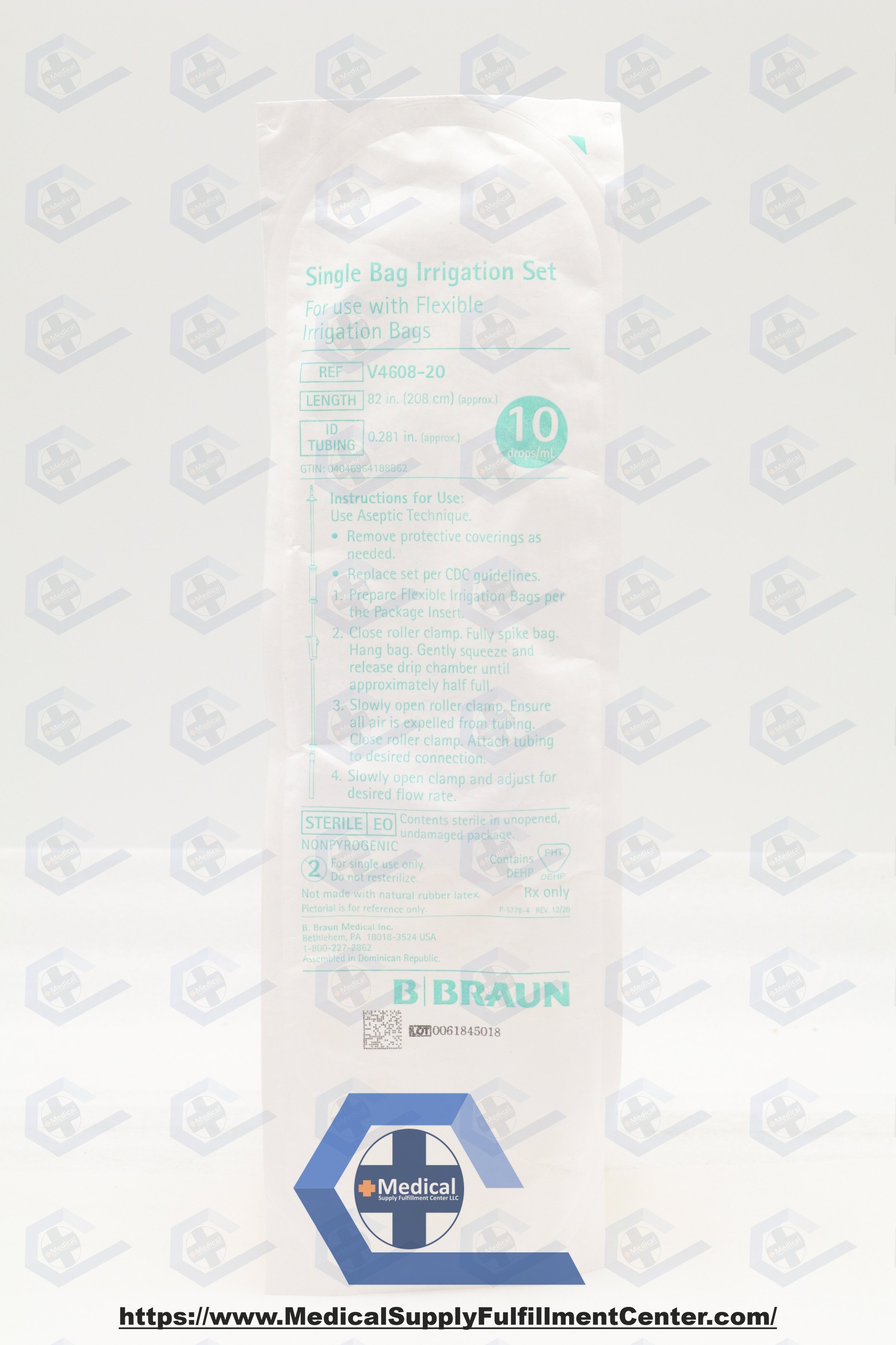 Braun | V4608-20 | NO DATE | CASE OF 20 | Continuous Overhead Irrigation Set, Non-vented Spike