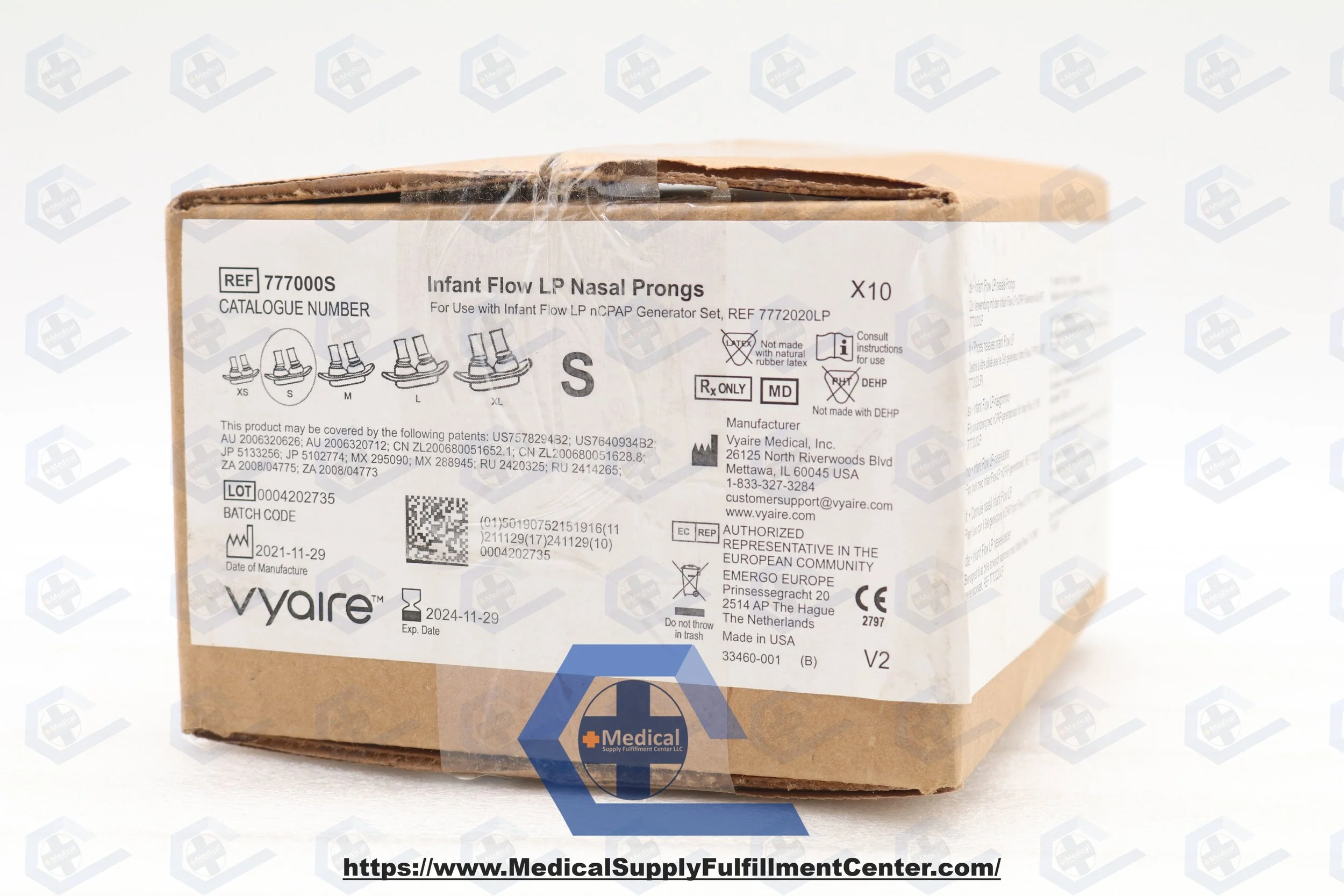 Vyaire Medical | 777000S | EXPIRED | BOX OF 10 | Infant Flow LP Generator Kits - Infant Flow LP Nasal Prong, Size S