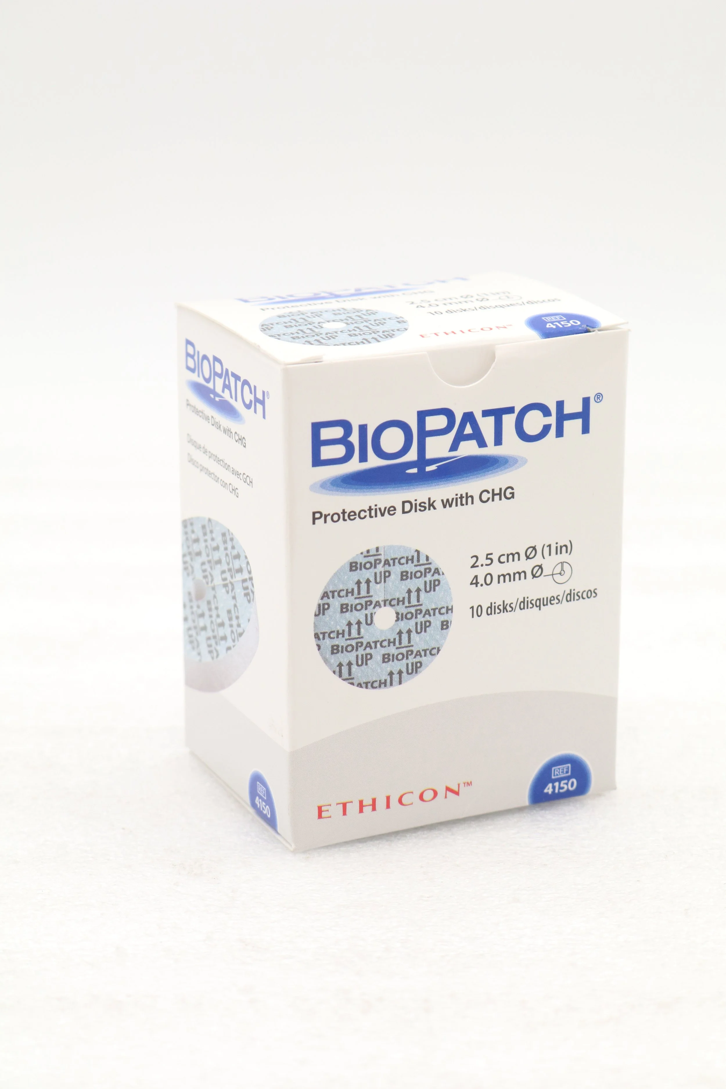 ETHICON | 4150 | SHORT DATE | BOX OF 10 | BIOPATCH PROTECTIVE DISK WITH CHG, 2.5CM (1"), 4MM