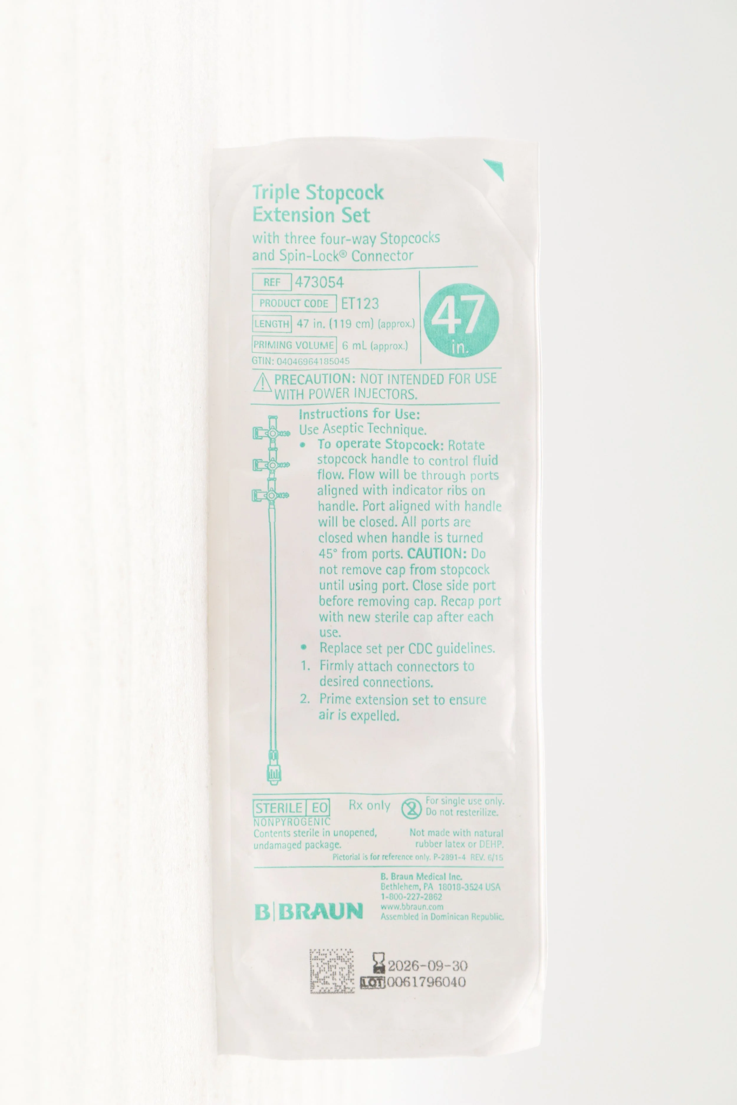 Braun | 473054 | IN-DATE | Lot of 100 | Braun EXTENSION SET, W/3 FOUR WAYS TO PST