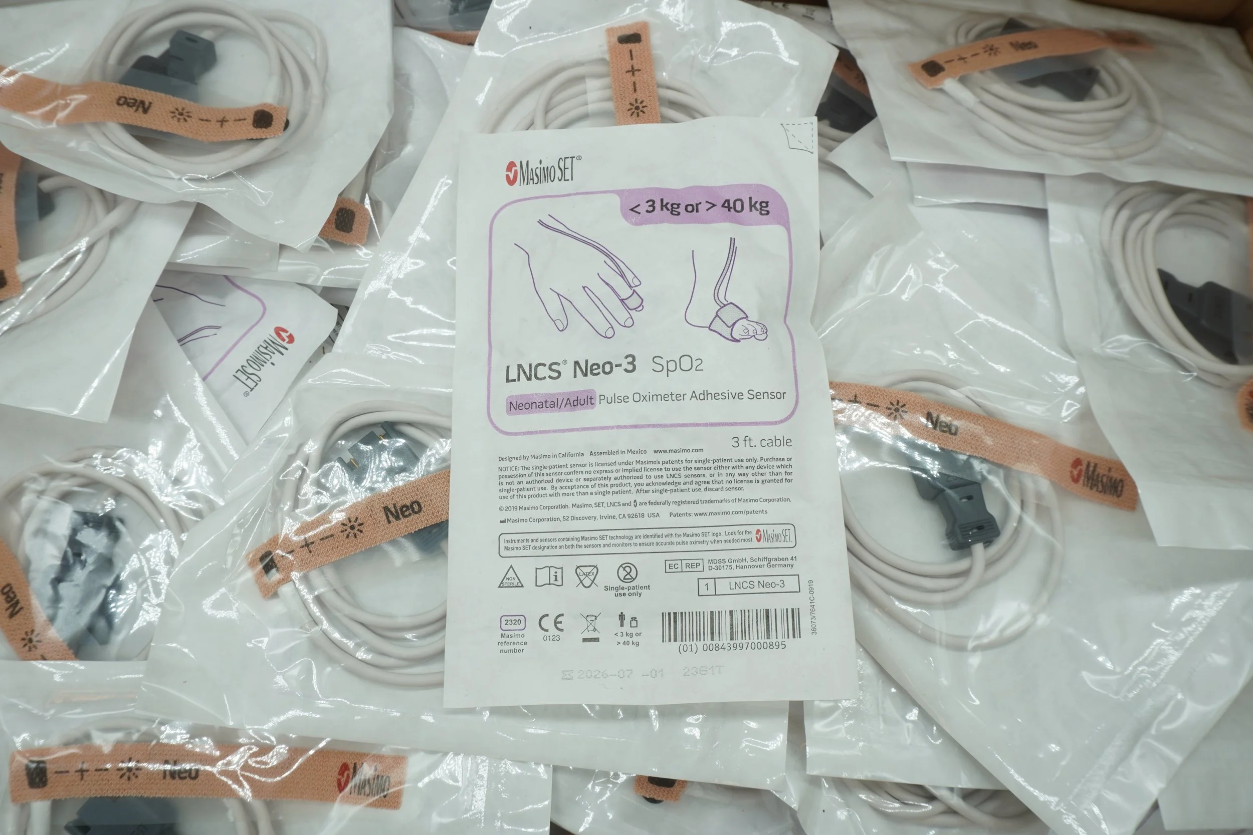 Masimo | 2320 | EACHES | LNCS Neo-3 Sp02 Neonatal/Adult Pulse Oximeter Adhesive Sensor 3ft.