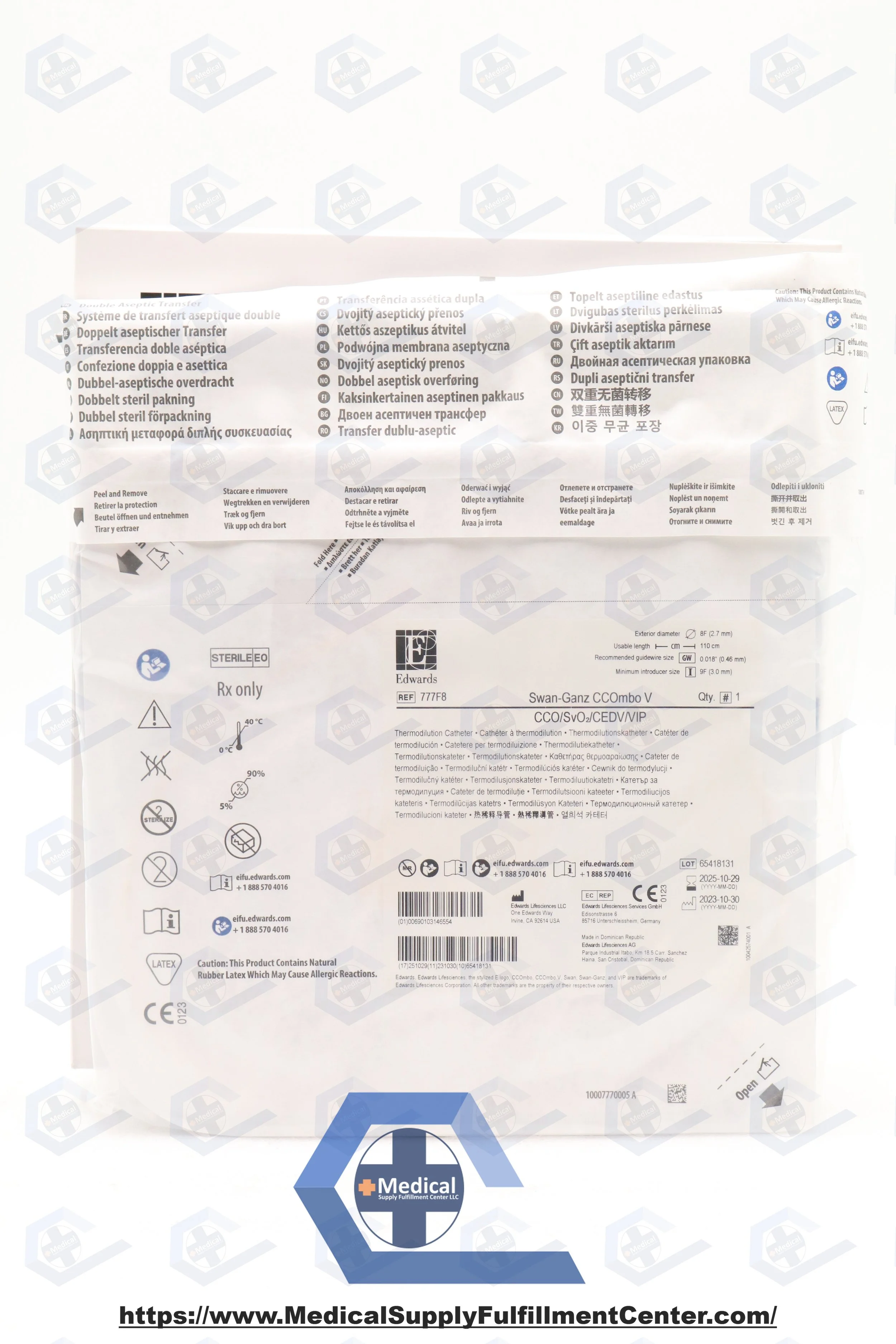 EDWARD LIFESCIENCES | 777F8 | SHORT DATE | EACHES | Swan-Ganz Pulmonary Artery Catheter - Combo Continuous Cardiac Output Catheter