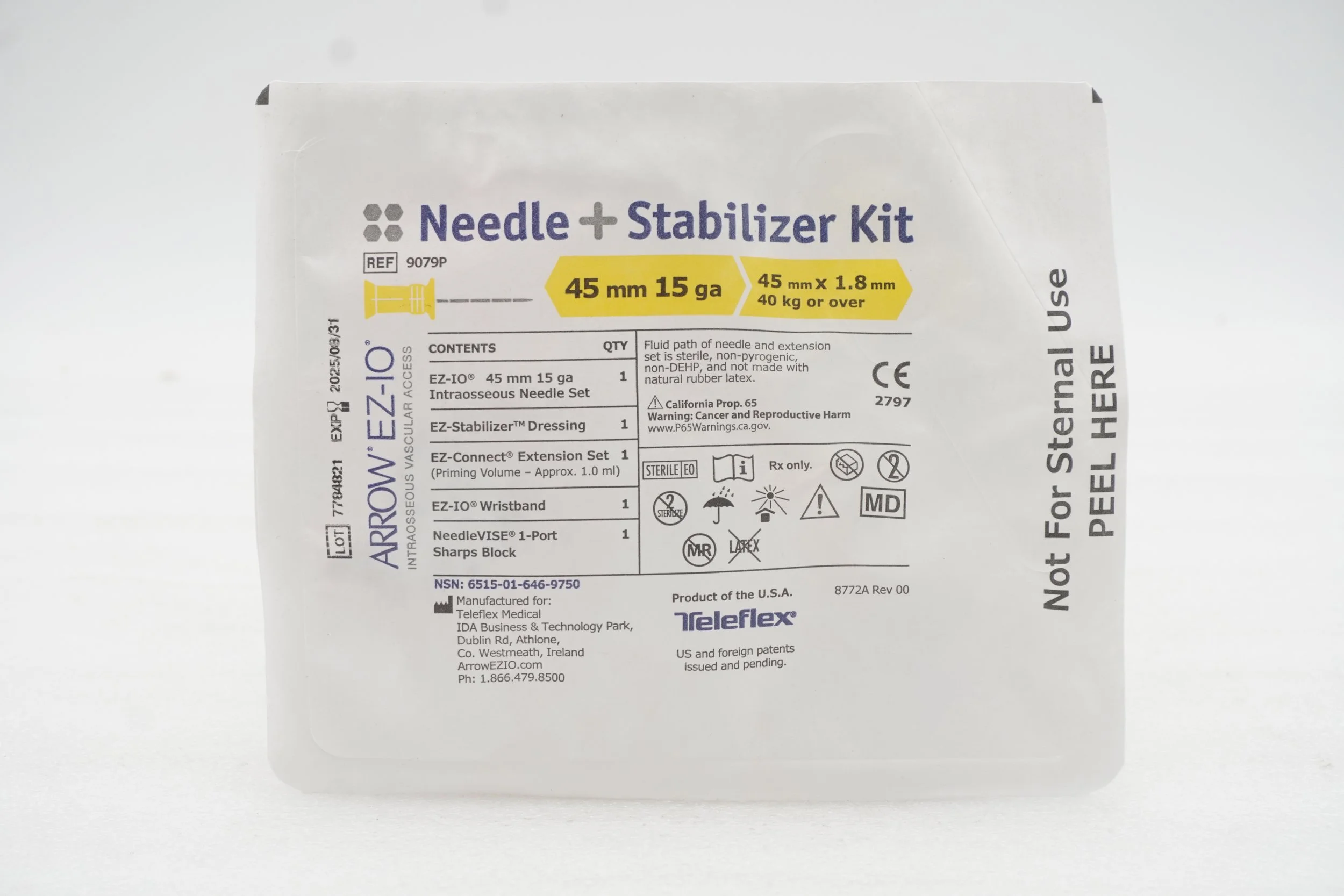 Arrow | 9079P | EXPIRED | EACHES | EZ-IO Needle + Stabilizer Kit 45mm x 15G