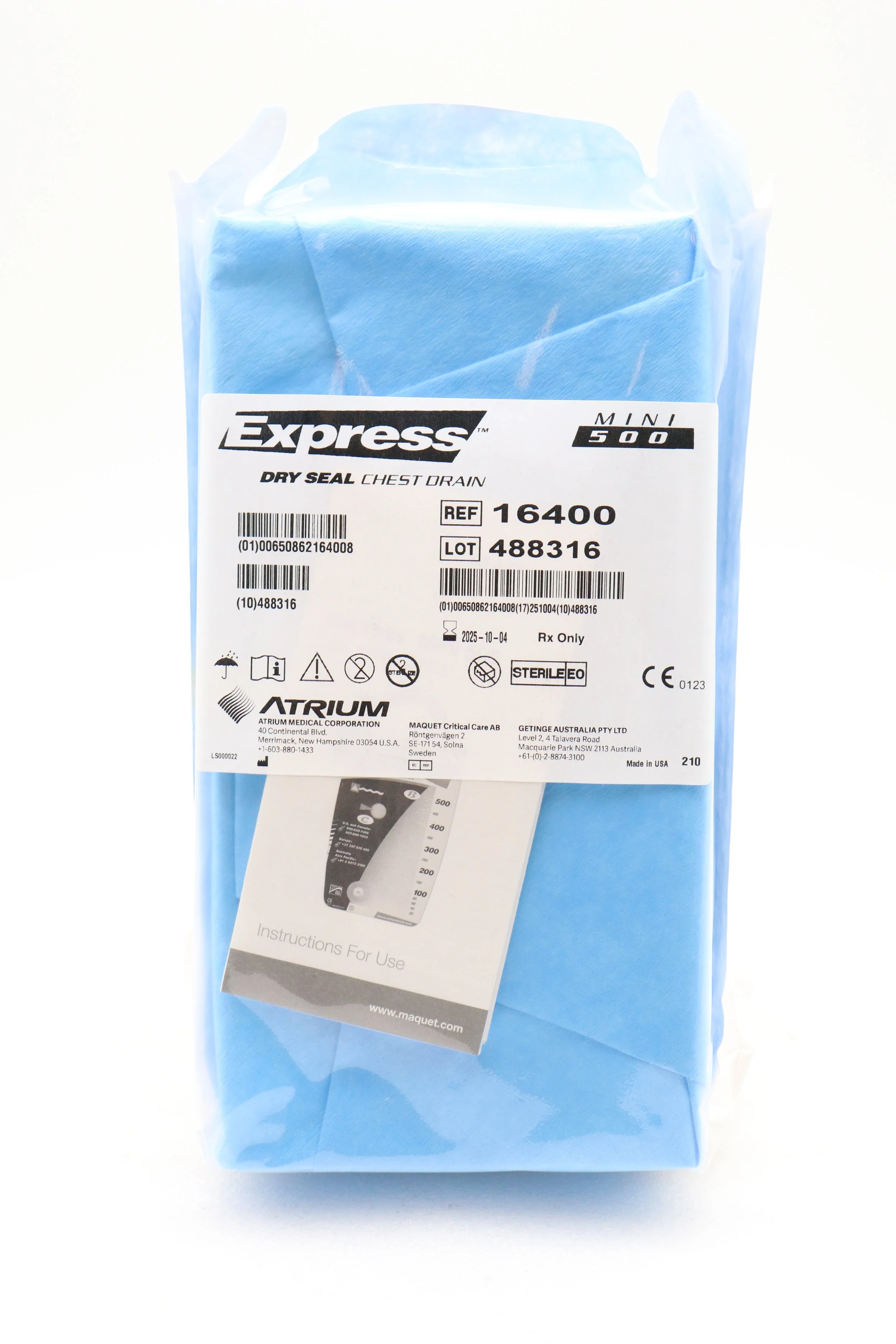 ATRIUM | 16400 | SHORT DATE | EACHES | Mini 500 Dry Seal Chest Drains