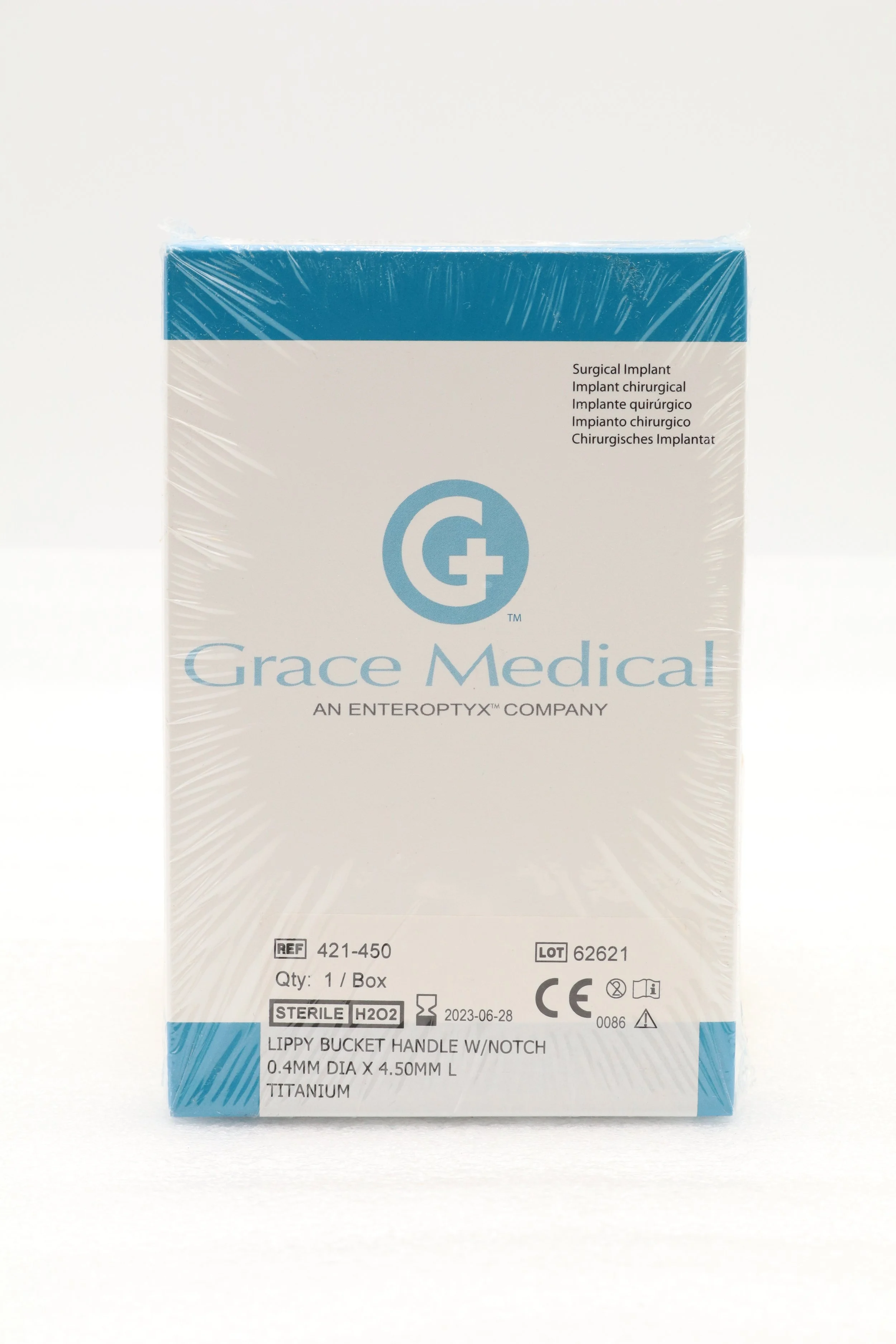 Grace Medical | 421-450 | EXPIRED | EACHES | LIPPY BUCKET HANDLE W/NOTCH 0.4mm X 4.50mm TITANIUM