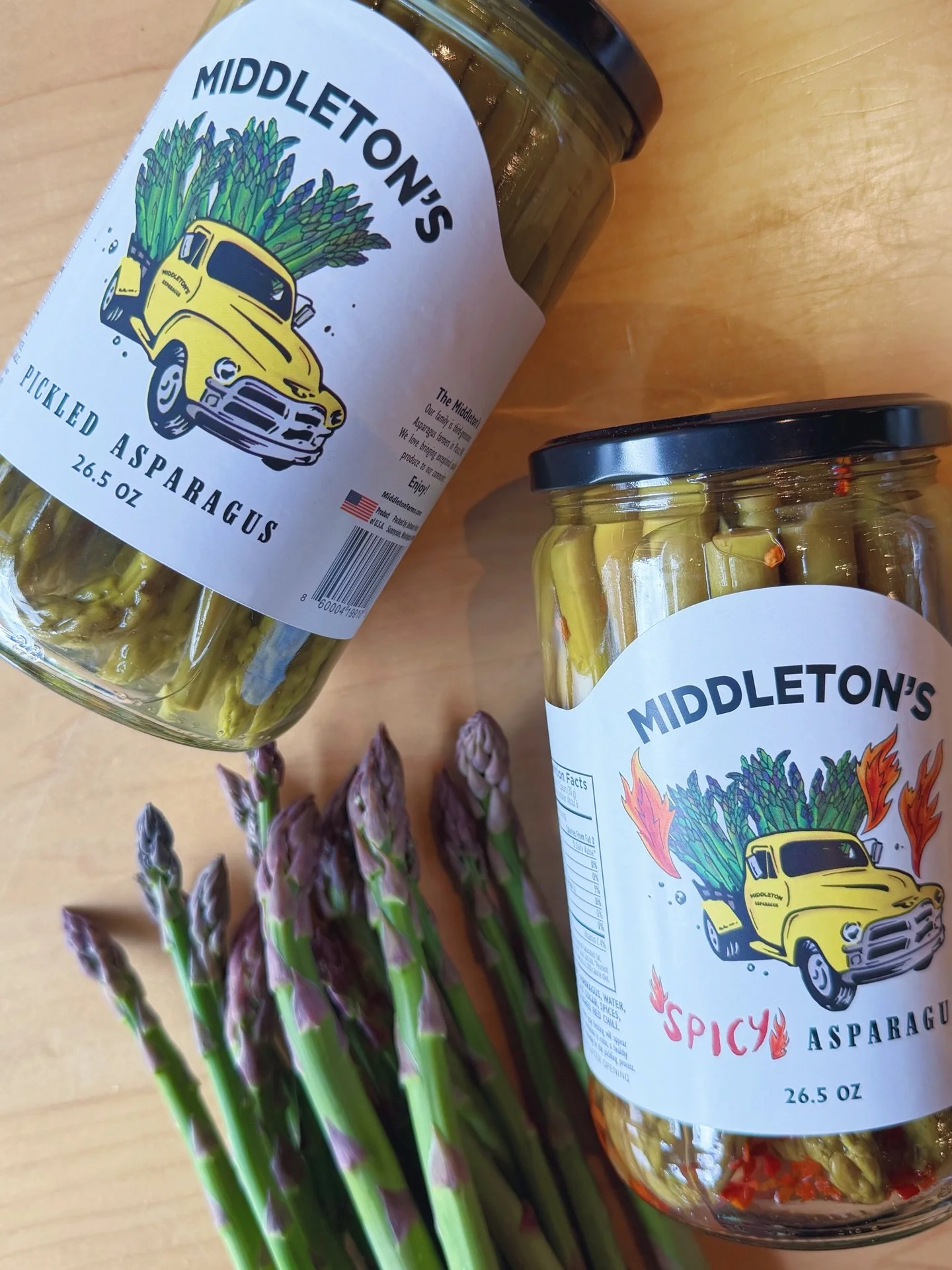 Along with beautiful bunches of @middfarmfest sweet and snappy Green and Purple Asparagus, we&rsquo;re freshly restocked with jars of this season&rsquo;s pickled asparagus, too!

If you haven&rsquo;t tried these pickles before, you&rsquo;re in for a 