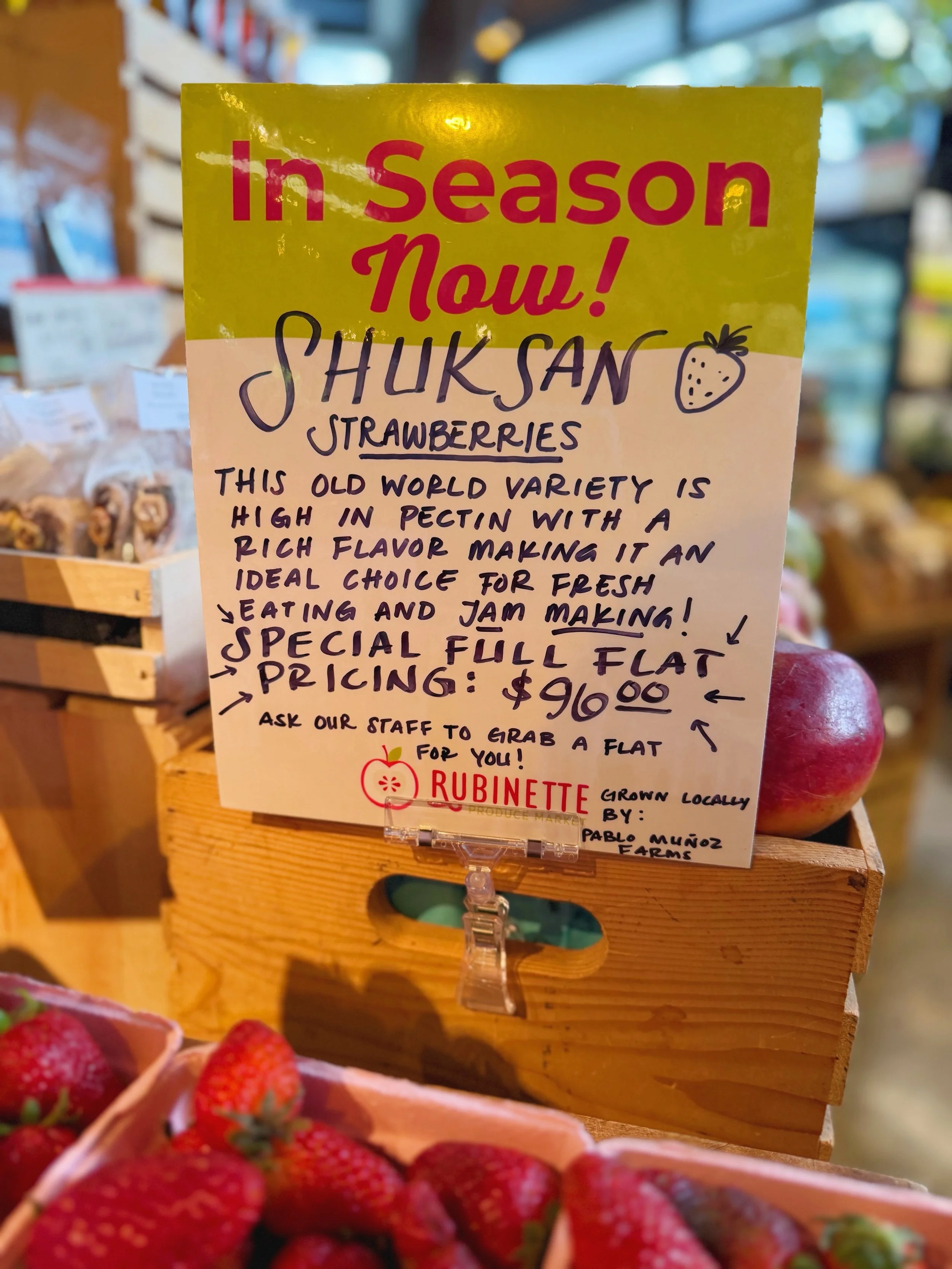 Shuksan Strawberries!

This old world variety is a top contender for best variety for jam making (and fresh eating, too!) thanks to its high pectin content and deep, rich flavor. 

We&rsquo;re discounting full pint flats for those of you looking for 
