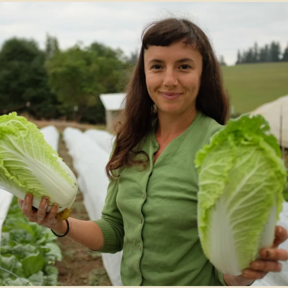 Lili Tova holding cabbage