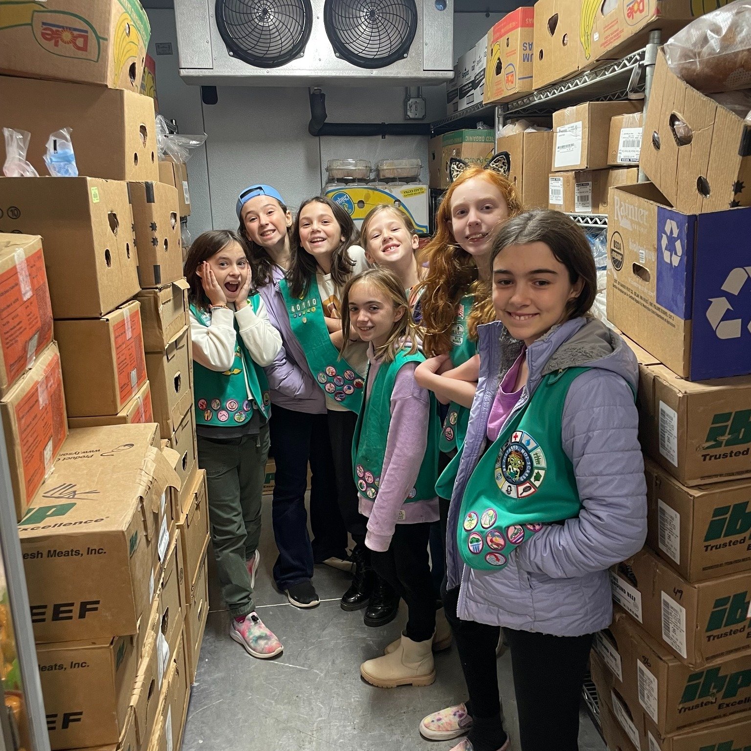 Girl Scouts helping out