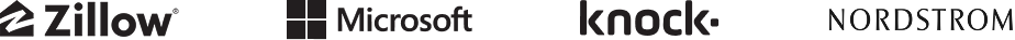 A compilation of logos for Zillow, Microsoft, and Knock.