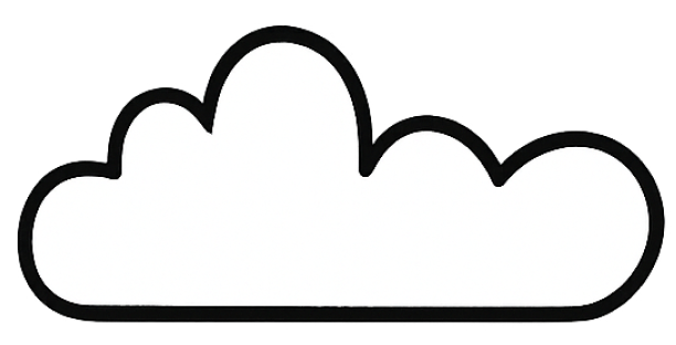 Simple black and white outline of a cloud.