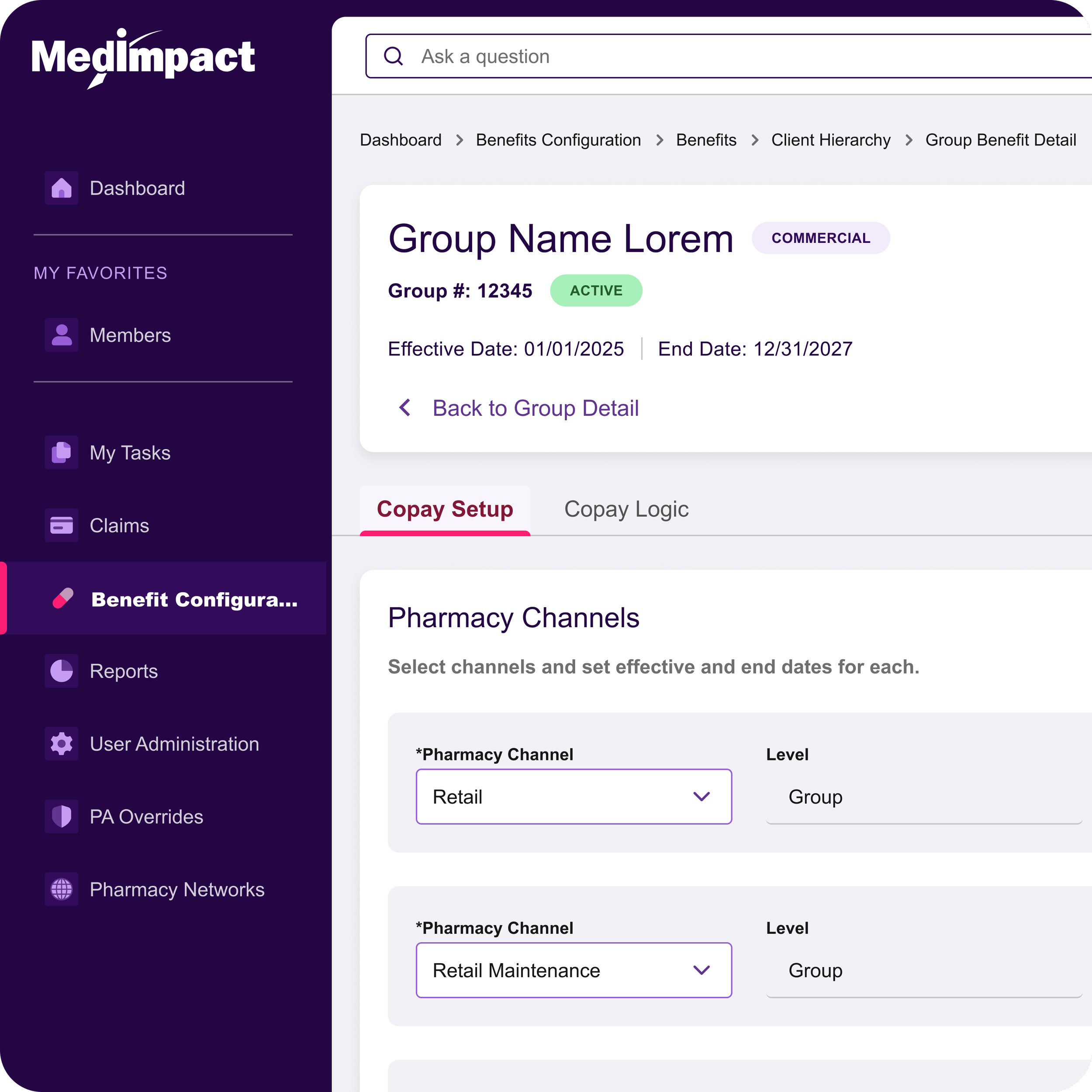Copay Configurator