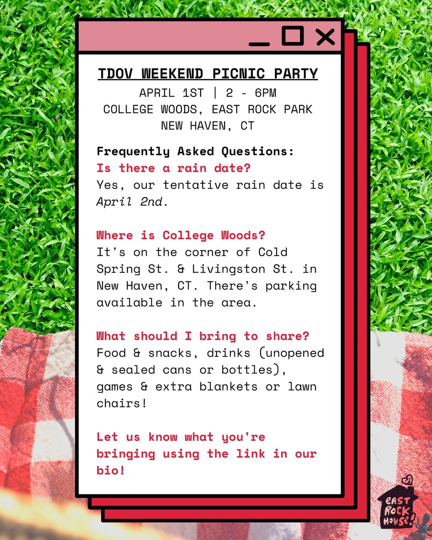 TDOV Weekend Picnic Party is&hellip; well, this weekend! Here are some frequently asked questions answered! We&rsquo;re so excited to commune with y&rsquo;all! More details available on our site - link in bio! Come through, bring a friend, &amp; some