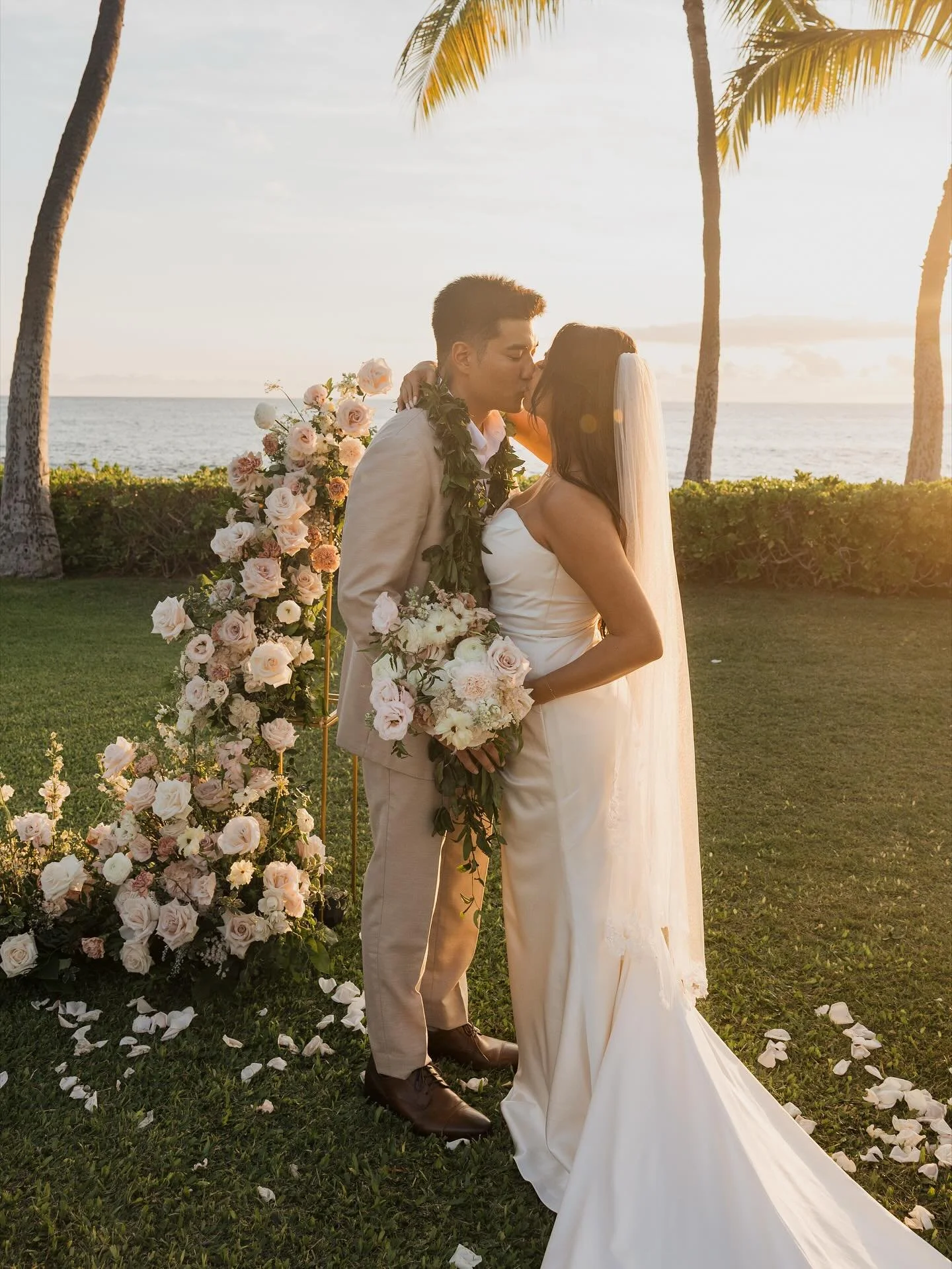 The dreamiest shots by @emilyrohmanphoto and a big congratulations to C+B! ✨💕

Venue: @paradisecoveluau 
Planner: @cherishedinhawaiiweddings 
Photographer: @emilyrohmanphoto 
Florist: @the_flower_bunny 
Hair&amp;Makeup: @lynnyeemakeup 

#weddingcere