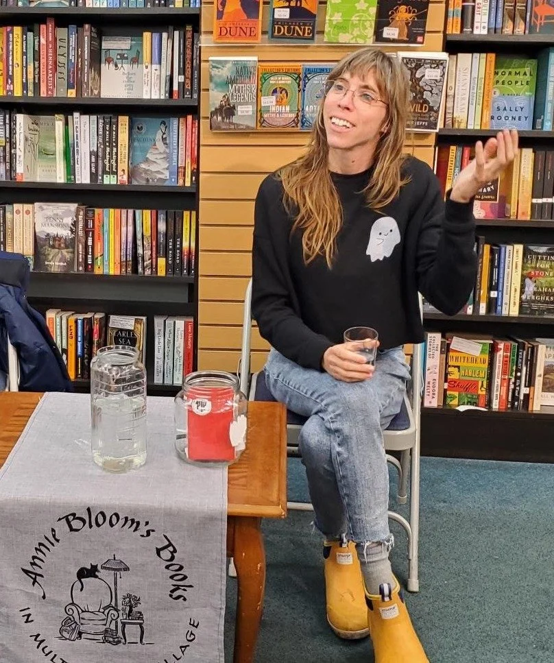 Psychology ghostwriter giving talk at bookstore