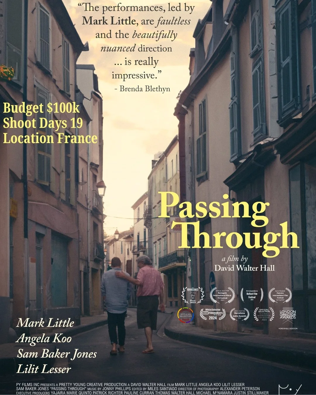 Passing Through
Budget $100k
Shoot Days 19
Location Agde, in the Languedoc region of Southern France 
Year 2019 August/Sept

👇for how it started
-> swipe for the facts

&ldquo;After many years working in theatre, writing and directing plays, I de