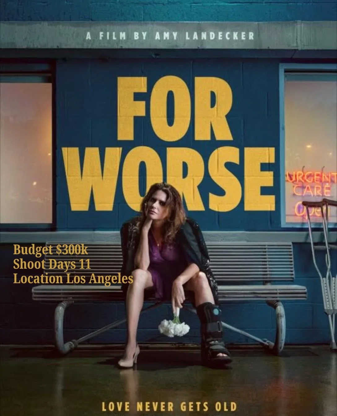 For Worse
Budget $300k
Shoot Days 11 
Location Los Angeles, CA
Year 2024 (February)

👇for how it started
-> swipe for the facts

&ldquo;It was the one idea I could not let go of,&rdquo; Amy Landecker, writer/director/actress of &ldquo;For Worse&r
