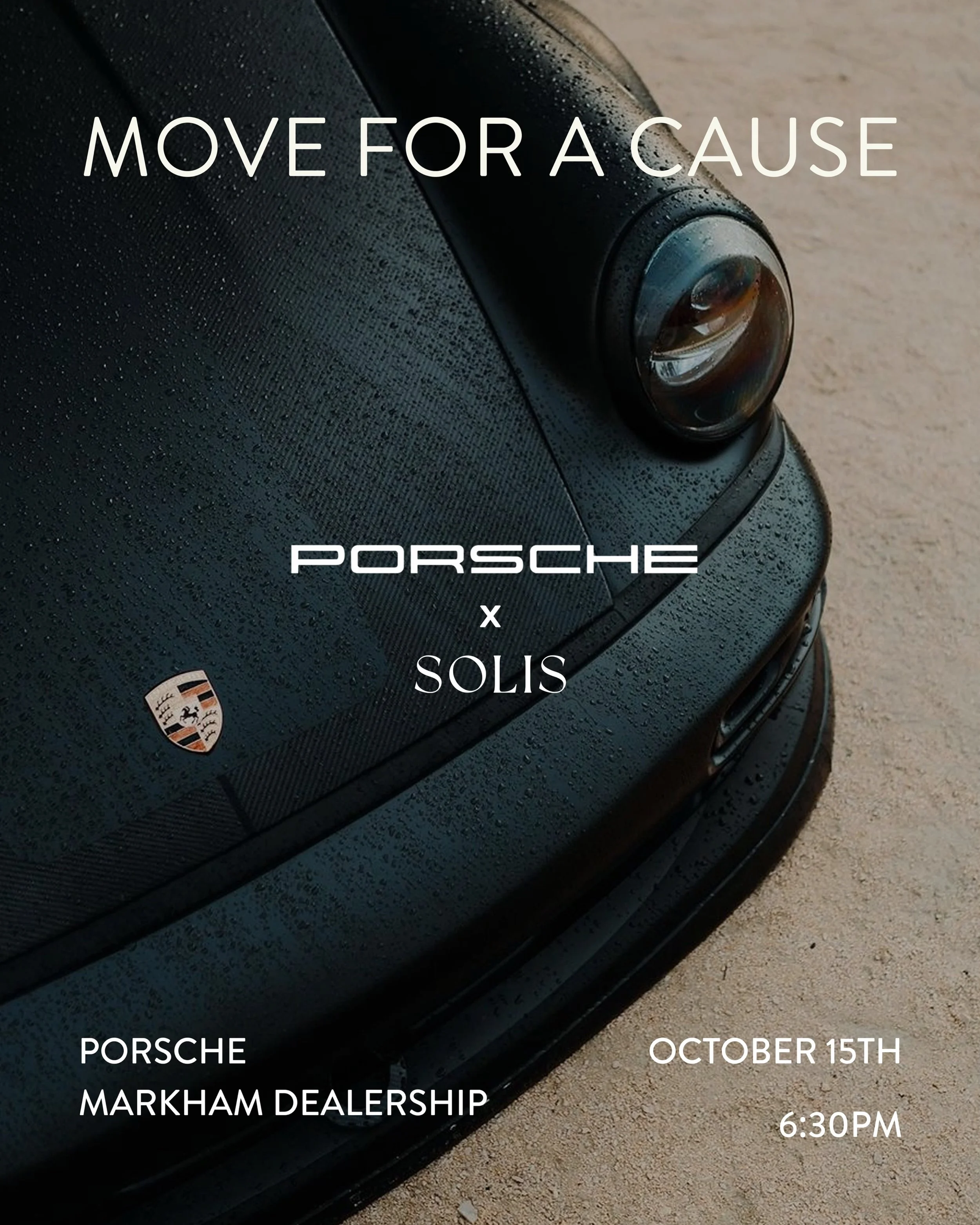 MOVE FAST 💨 Only 50 spots.

On October 15th, Solis is taking over Porsche Markham for an evening of movement, community + giving back.

Join @raecrumb + @vanessacookhealth for a 50 minute Solis Sculpt workout inside Porsche&rsquo;s iconic showroom, 