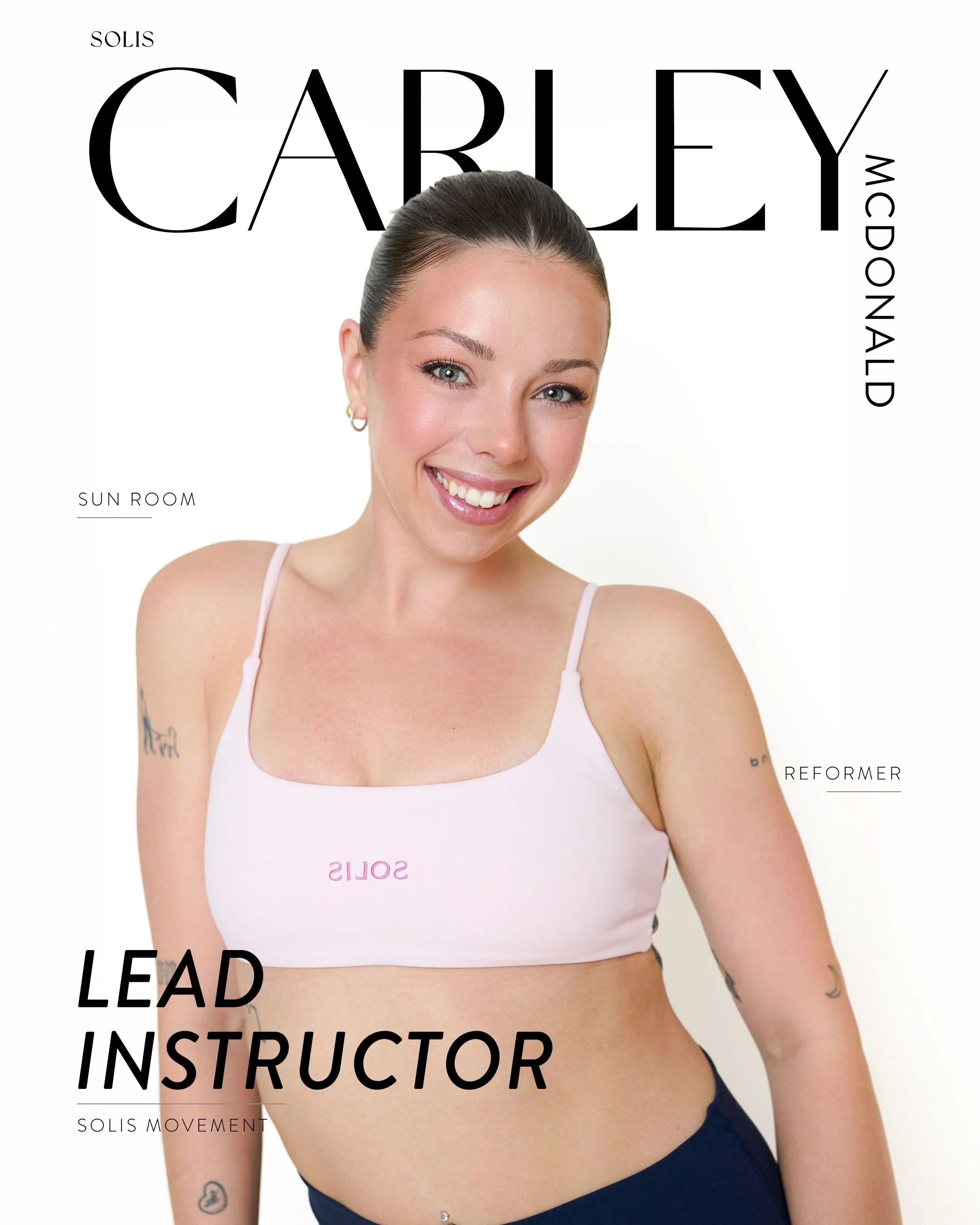 Meet @carls_mcd, one of Solis&rsquo; newest Lead Instructors, helping shape the future of movement at Solis.

With an extensive background in yoga, mat Pilates, reformer, and strength training, Carley brings a dynamic energy and passion for movement 