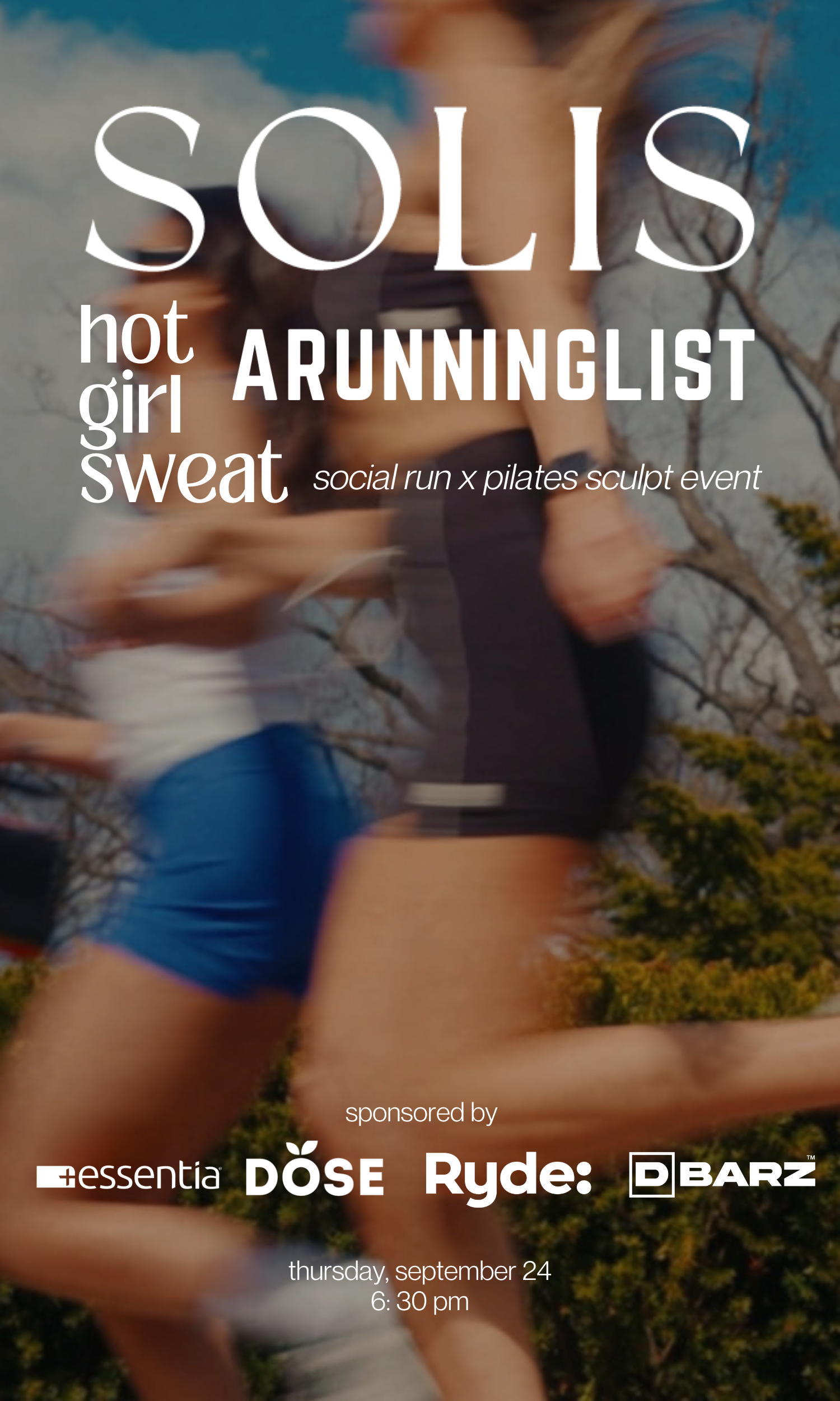 Solis x Hot Girl Sweat & A Running List Social Run and Pilates Sculpt Event