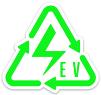Recycled EV Triangle, white background