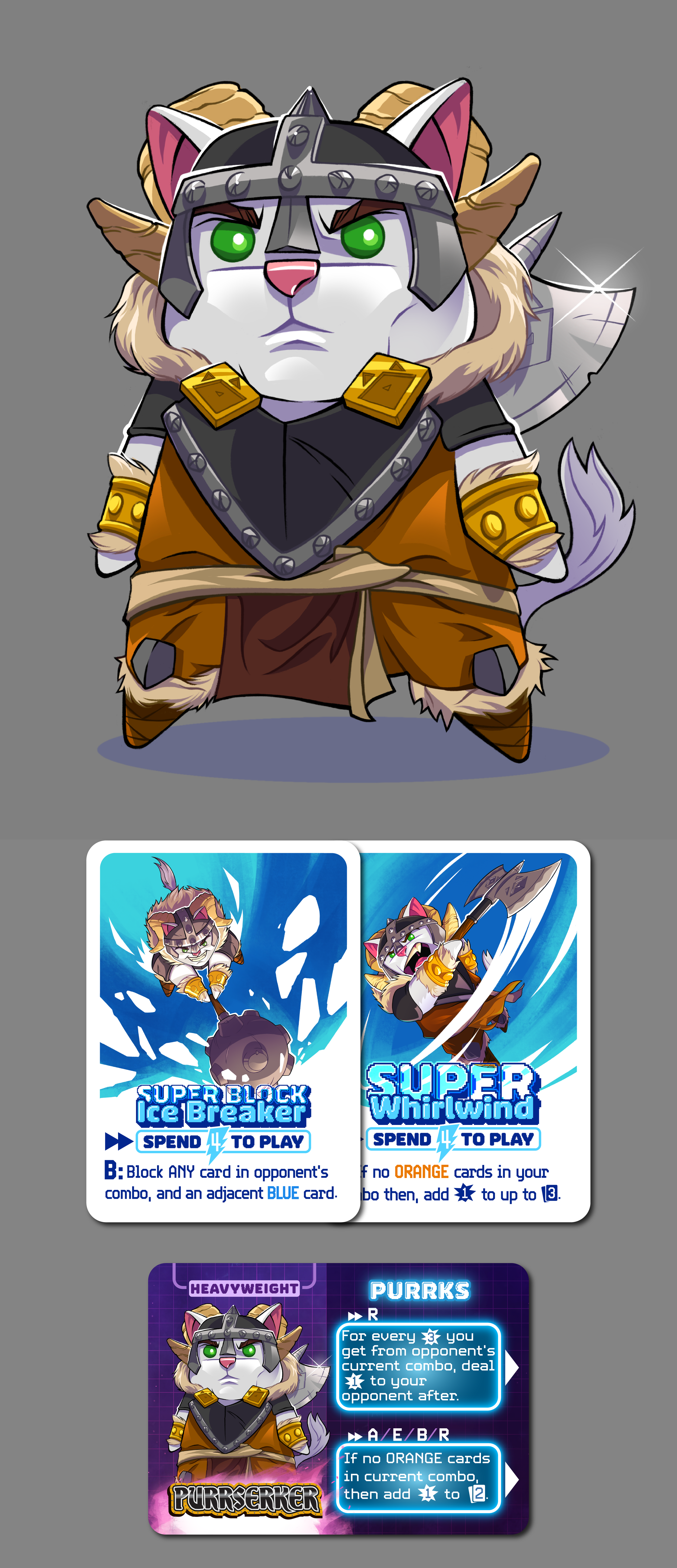 Purrserker - PopCat Fighter Character and Cards