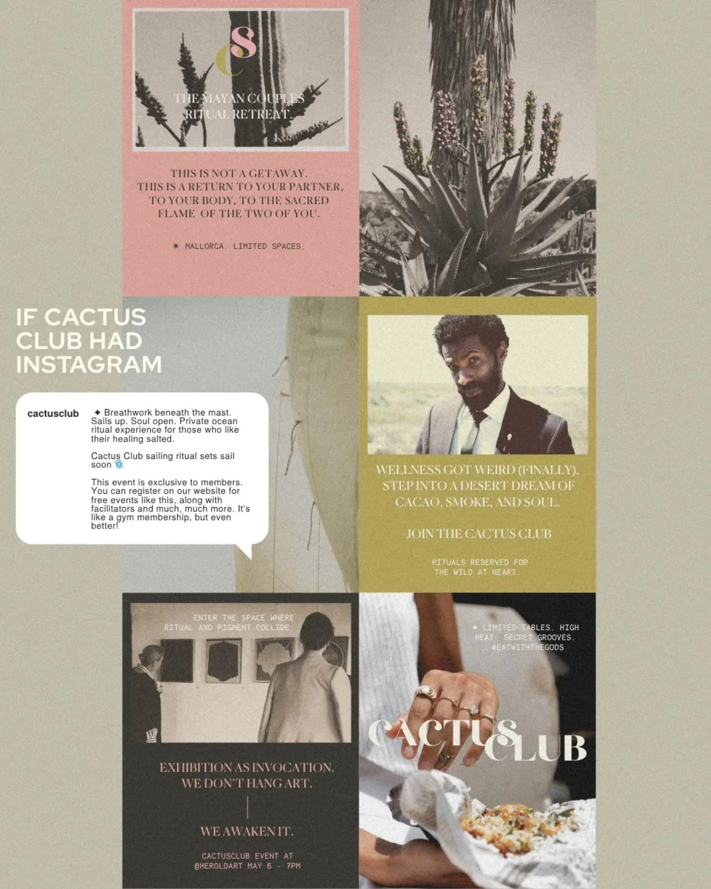While Instagram is leaning into faster content and constant posting, we encourage you to slow down, own your feeds, post with intention and lead your audience to understand exactly what you do 🖤🩷

Instagram mock-ups for our latest project Cactus Cl