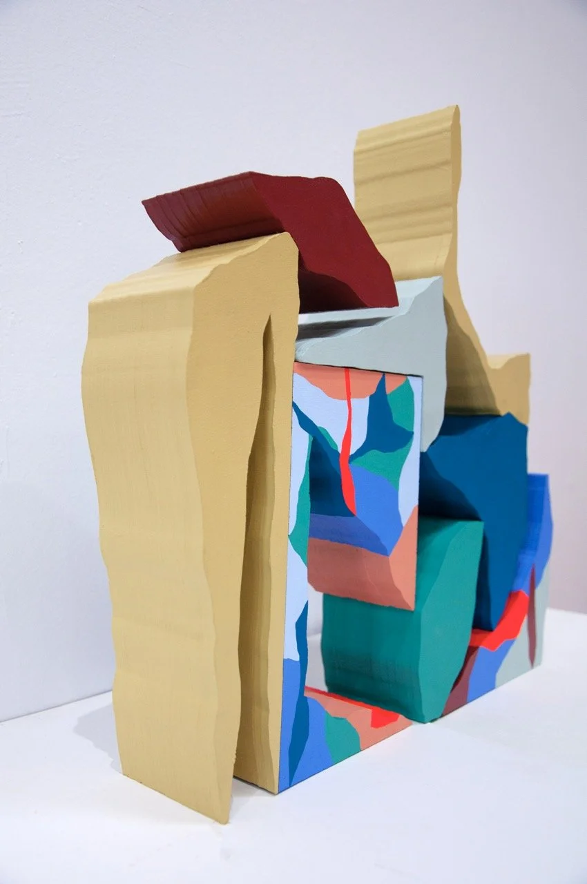 New meanings. 17x17x4 inches. Wood, Acrylic paint.