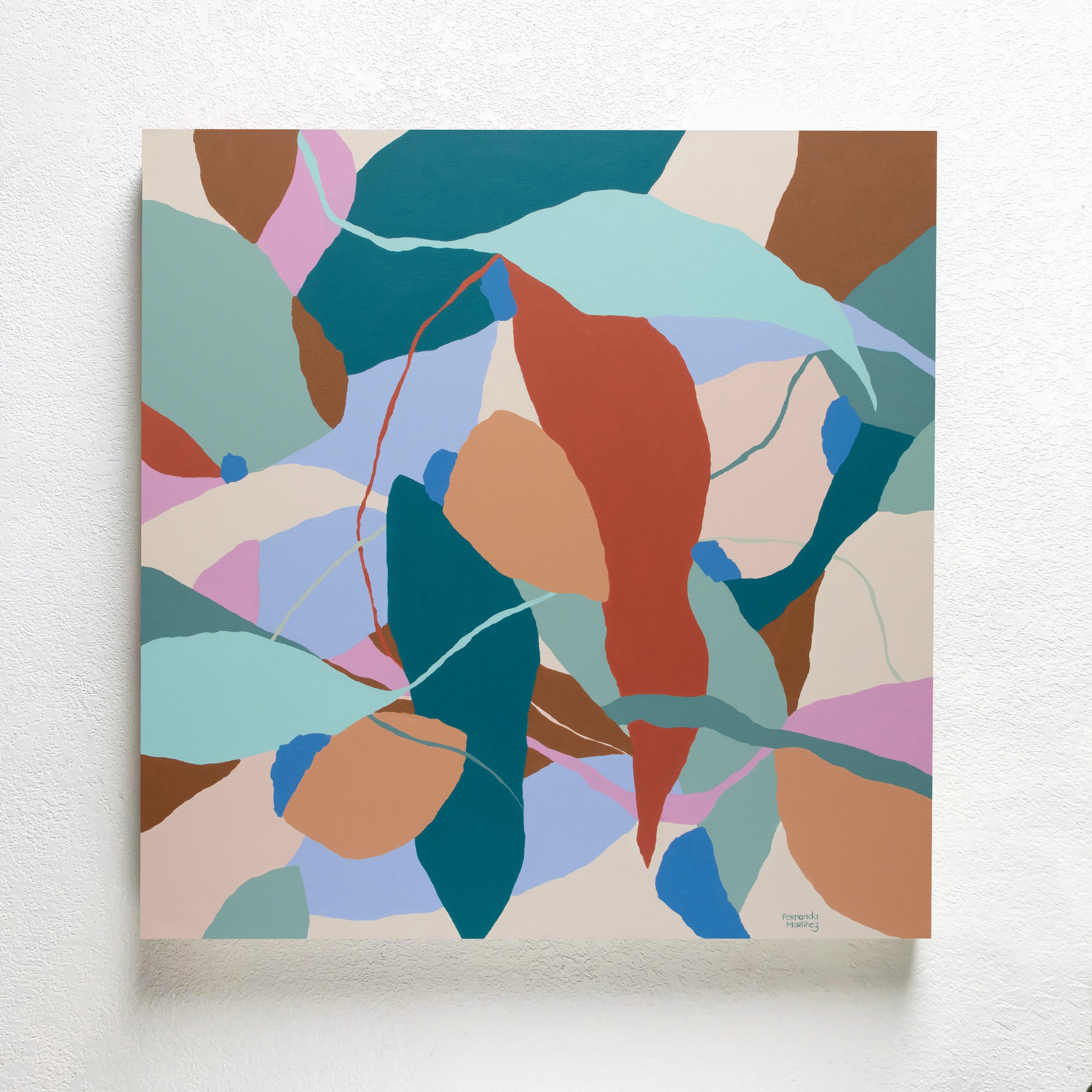 Caida. 
36 x 36 inches. 
Acrylic on canvas.