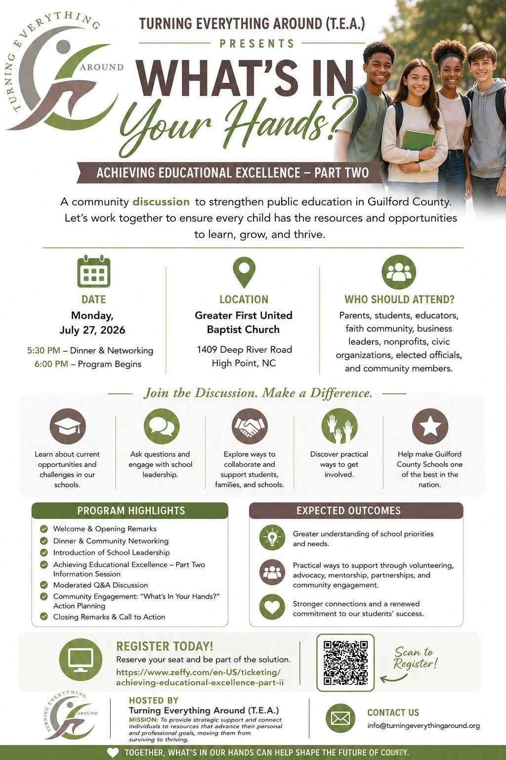 WHAT'S IN YOUR HANDS?                                “Achieving Educational Excellence Part II”