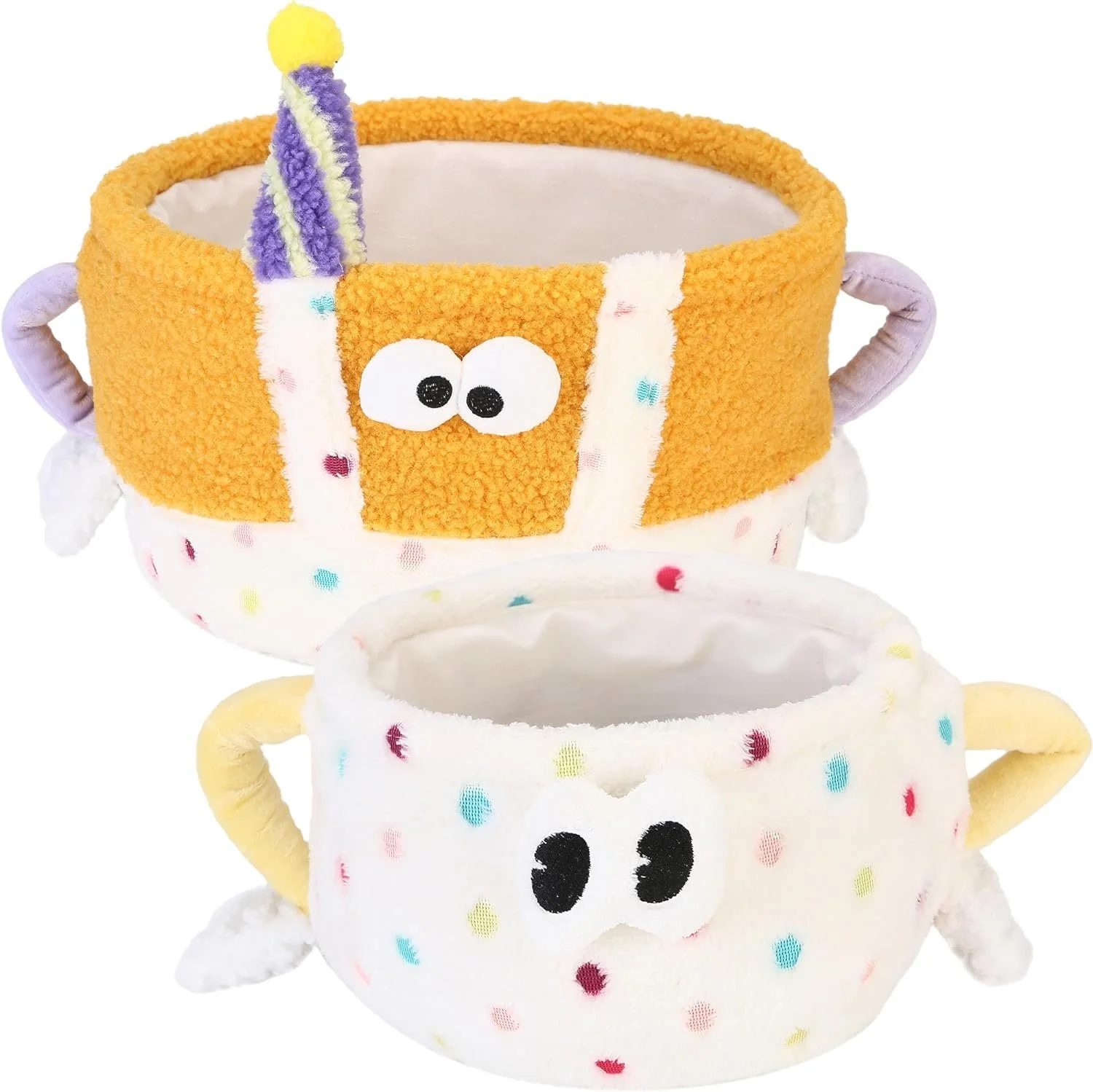 Little Monster Storage Baskets, Round Fabric Storage Bins, Shelf Basket, Closet Organizers for Kid’s Room