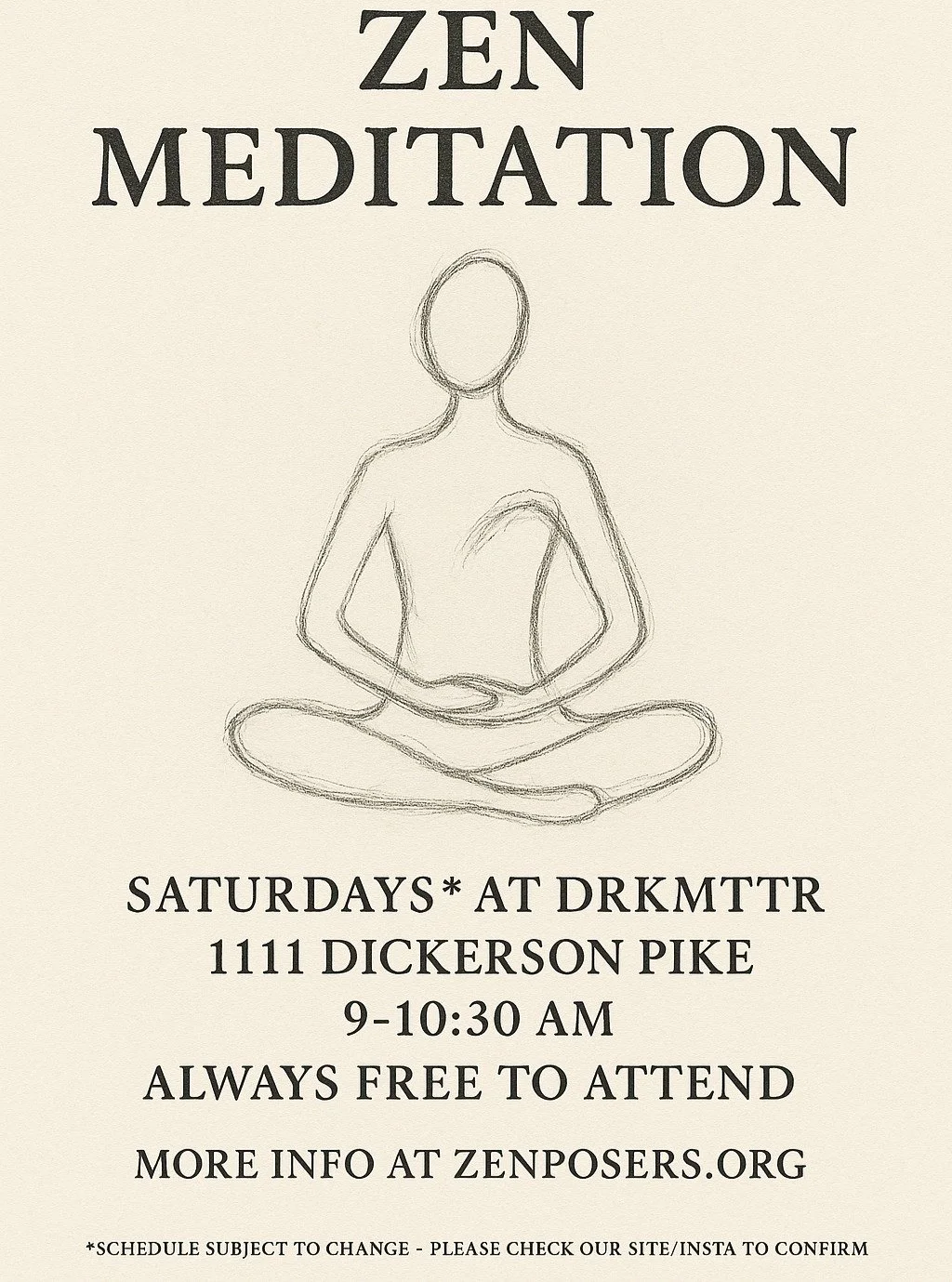 back in action this weekend ya'll, new name same game. come sit with us! cc:@drkmttrcollective 
if you have your own cushions, please bring 'em!