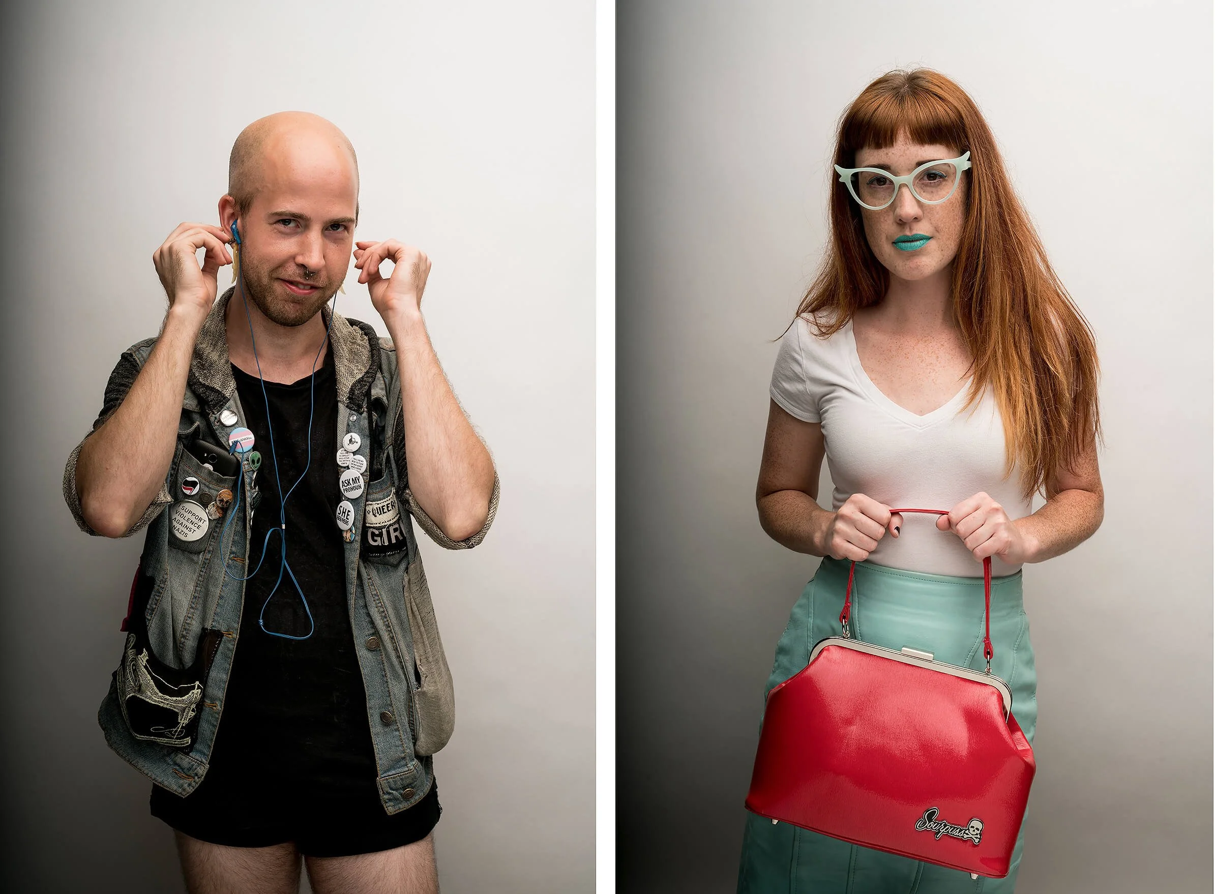 Parker J Pfister Fine Art Portrait of two photos. One a white man and another a white woman both looking at the camera.