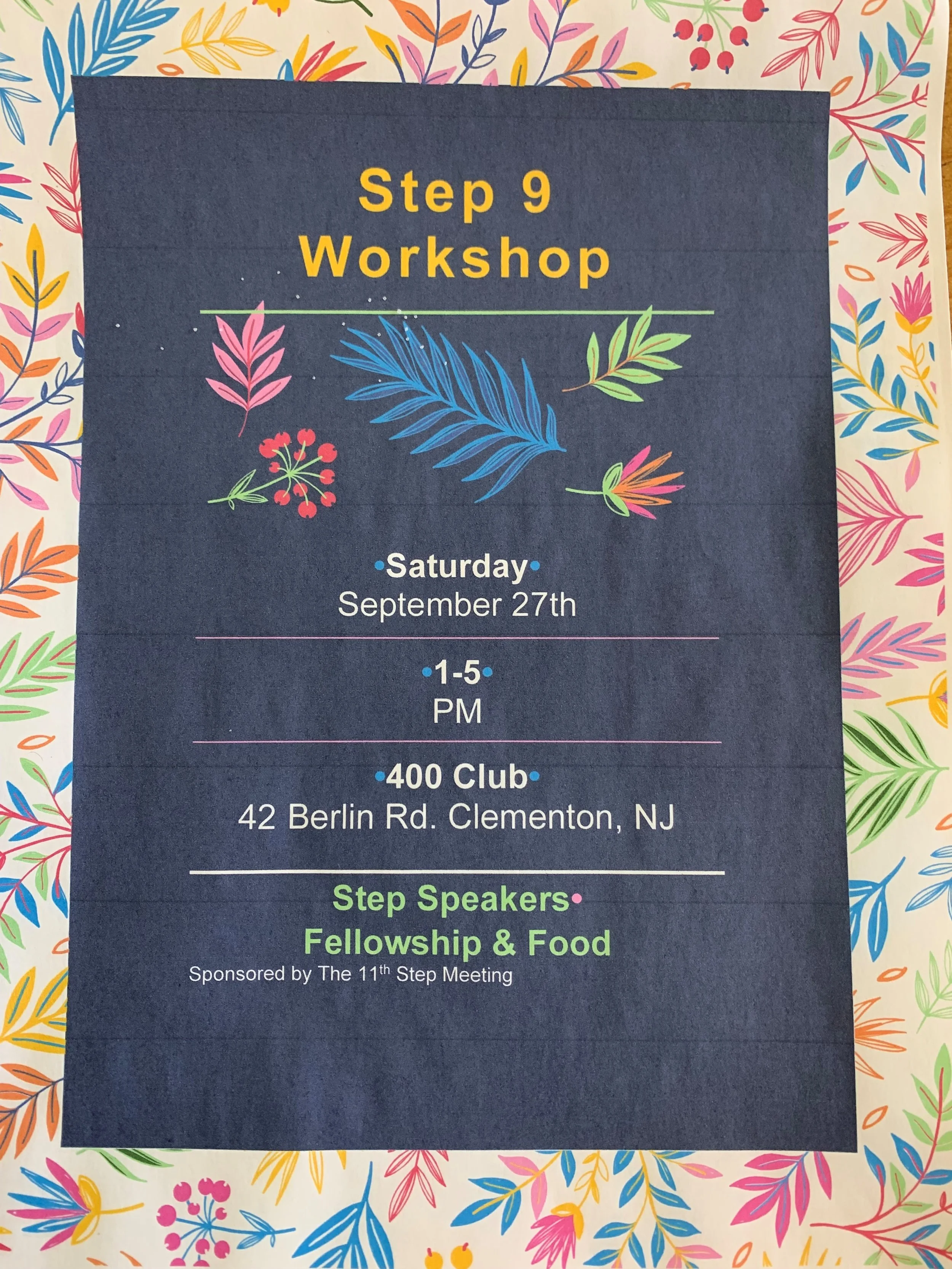 9th step workshop