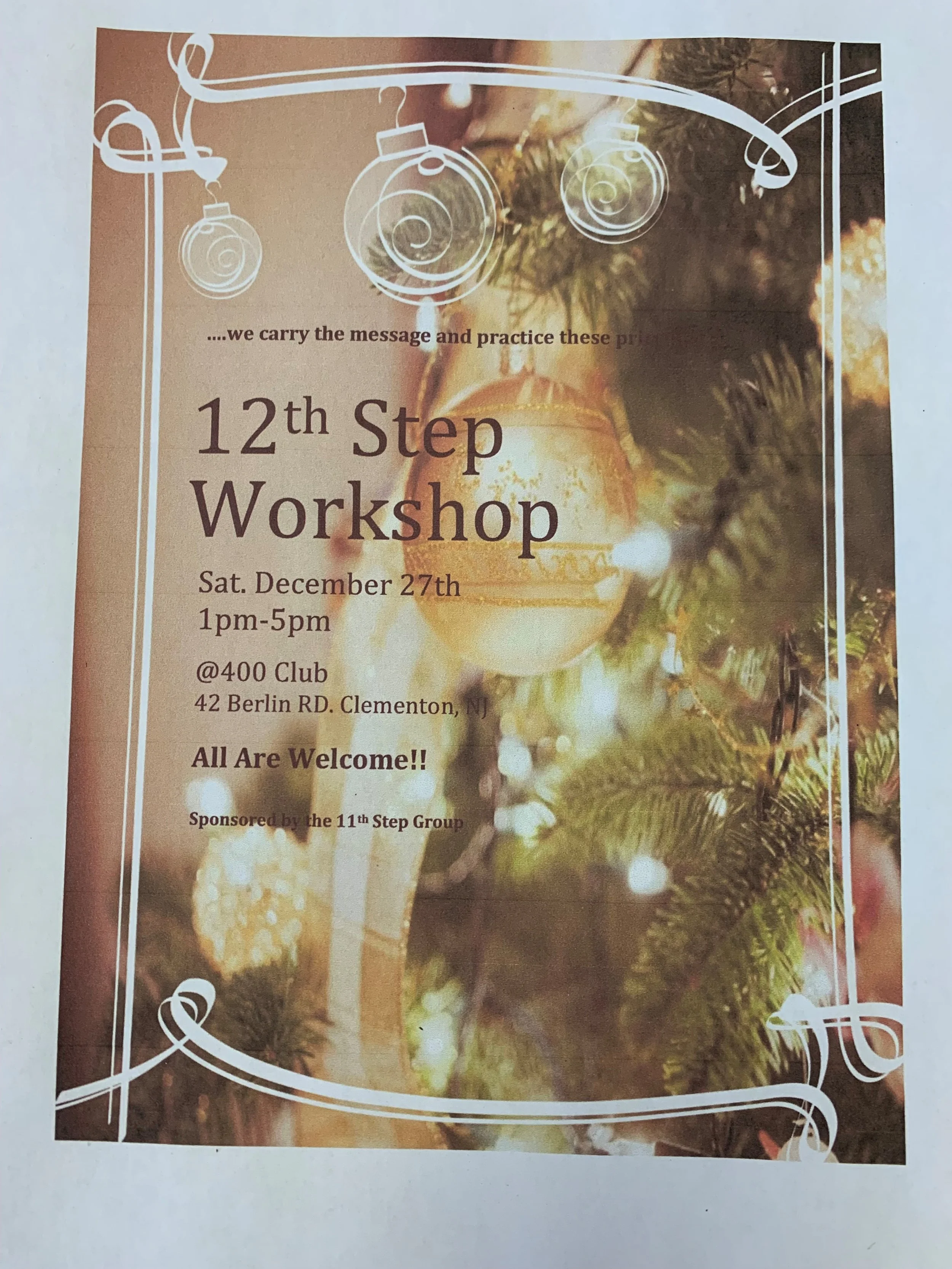 12th Step Workshope