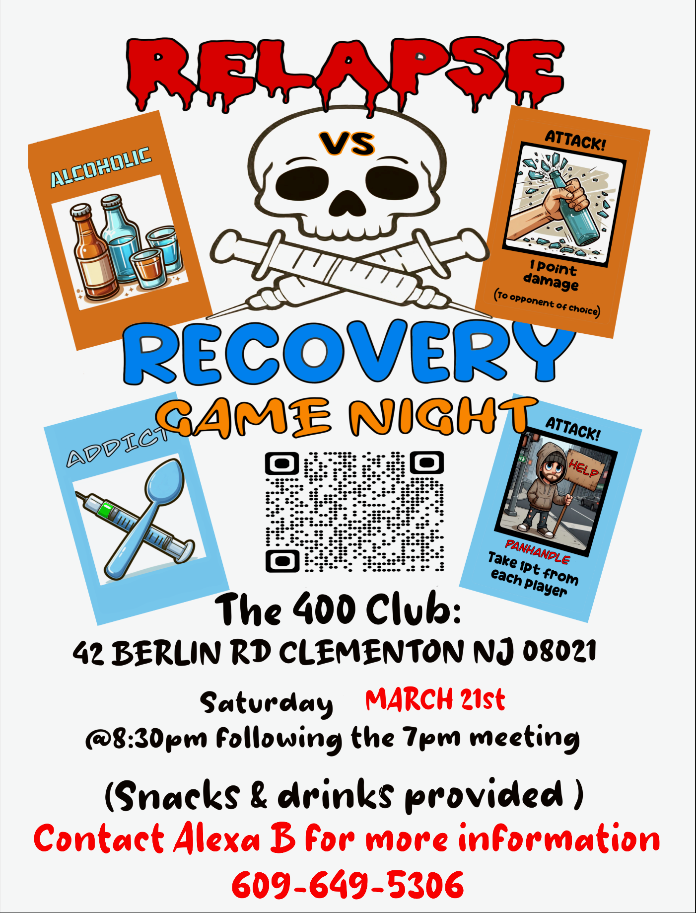 Recovery Game Night at The 400 Club