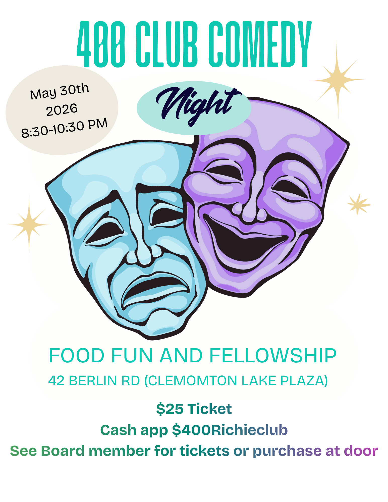 400 Club Comedy Show Save the date.  Tickets coming soon