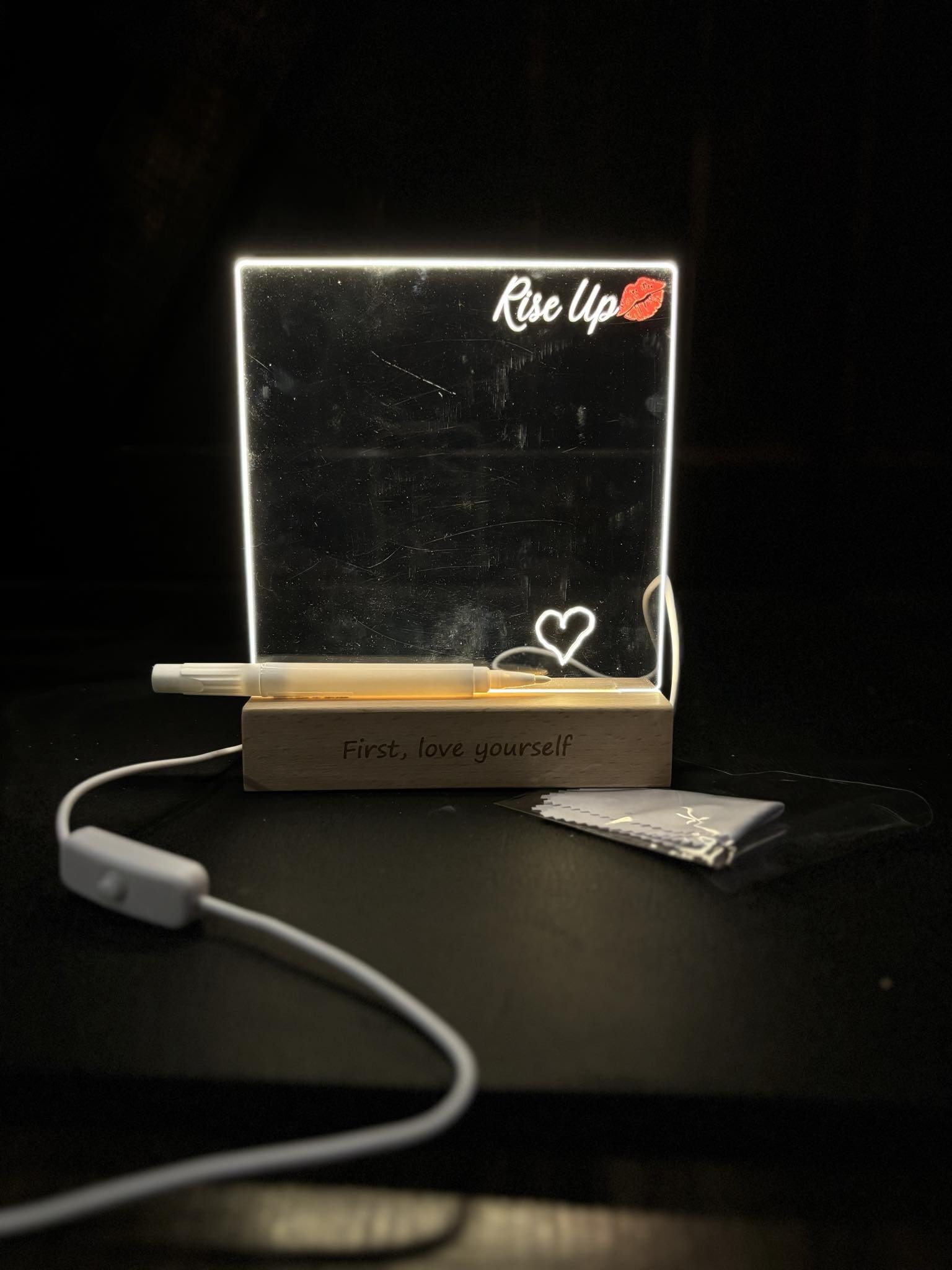 Rise Up & Write Light π lit up