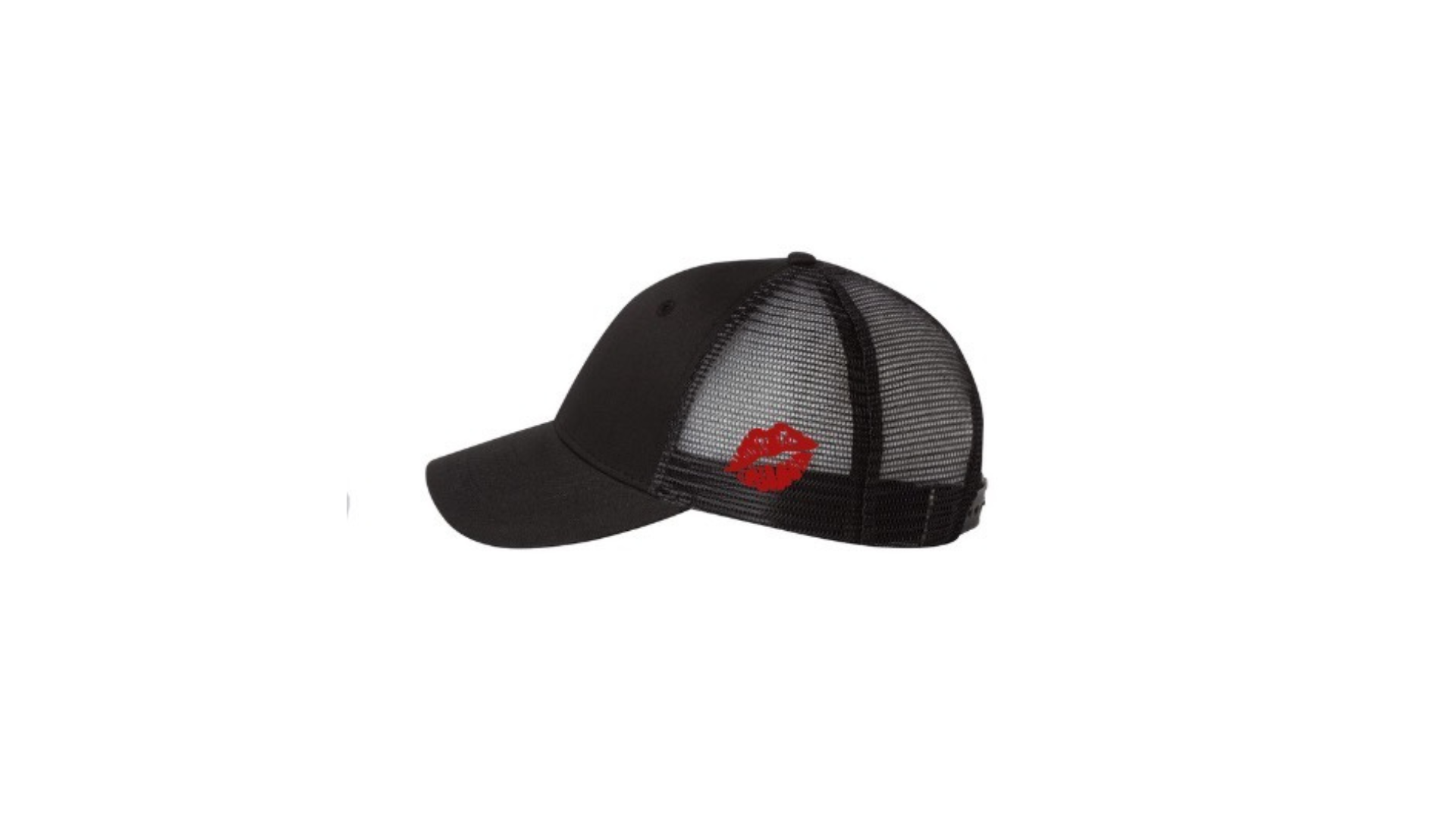 RISE UP Snapback Hat in Black (side view) with LIP