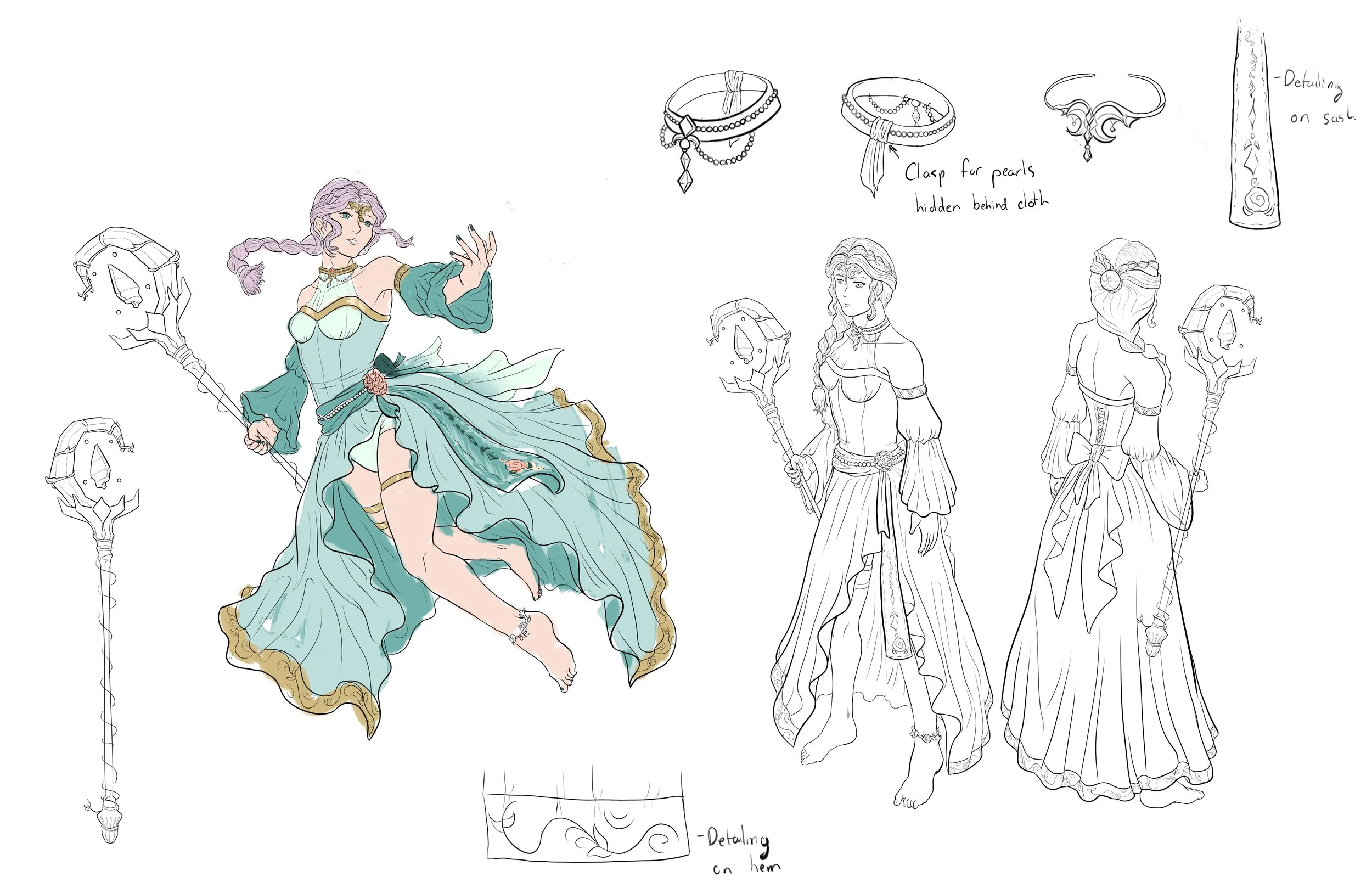 Approved Lineart and Color Sketch