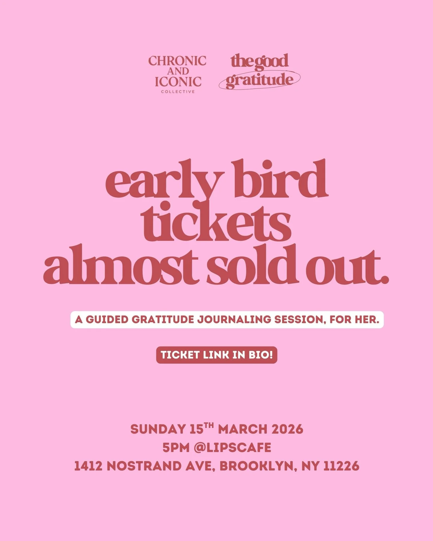 5 early bird tickets left! We can&rsquo;t wait to see you this Sunday!💕📝🫂

#internationalwomensday #internationalwomensmonth #thingstodoinnyc #newyork