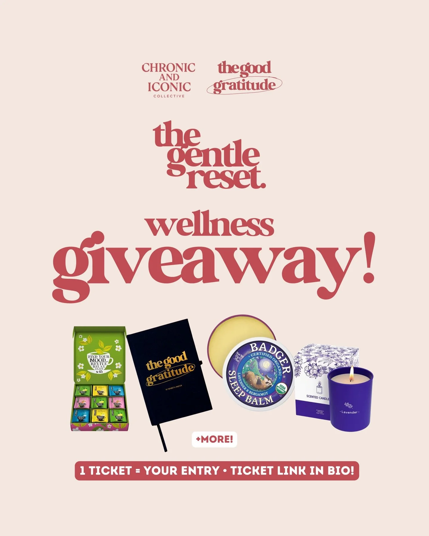 your ticket = your entry to win our @chronicandiconiccollective x @thegoodgratitude themed giveaway💜